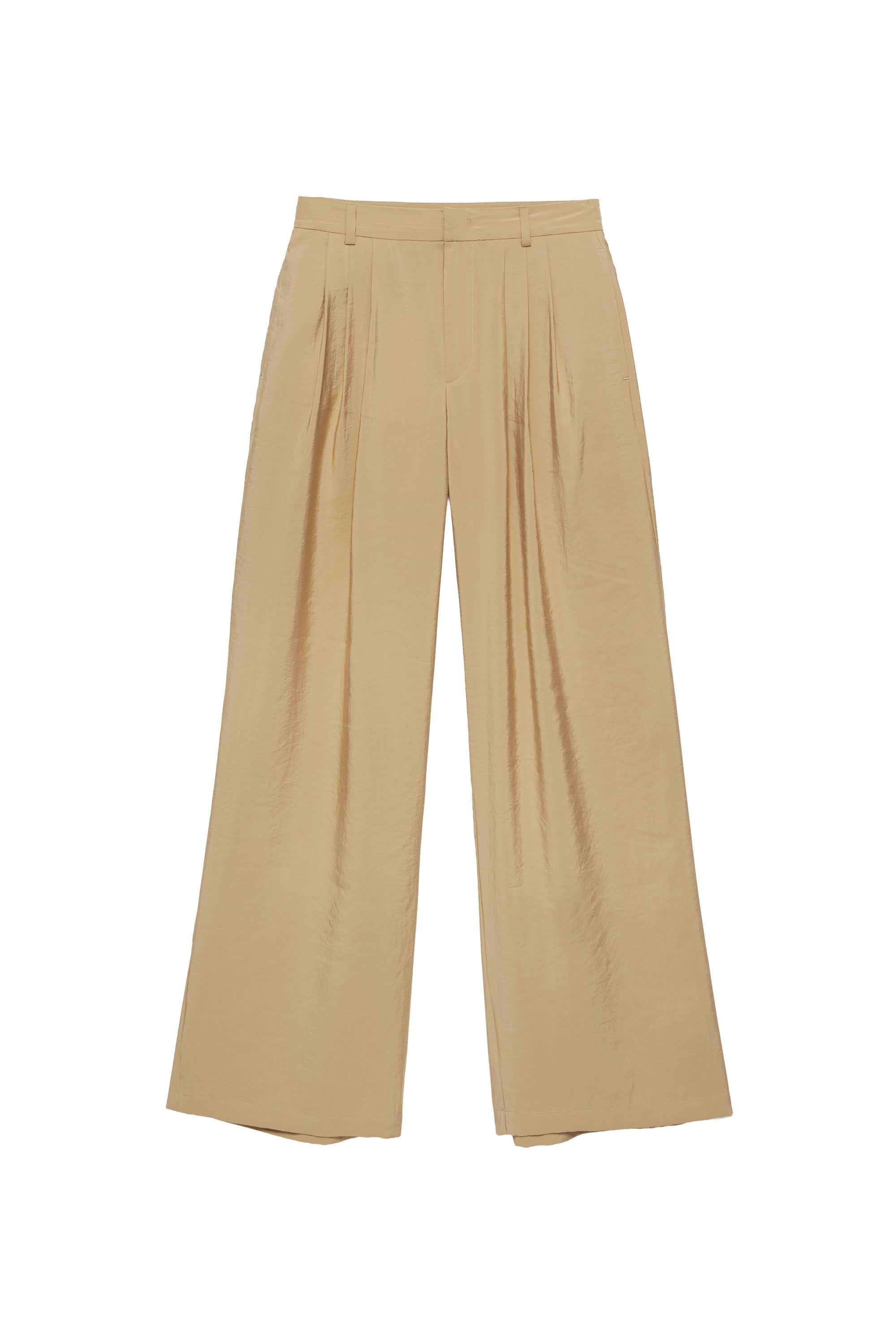 Pull&Bear Geniş paça pensli pantolon görsel 4