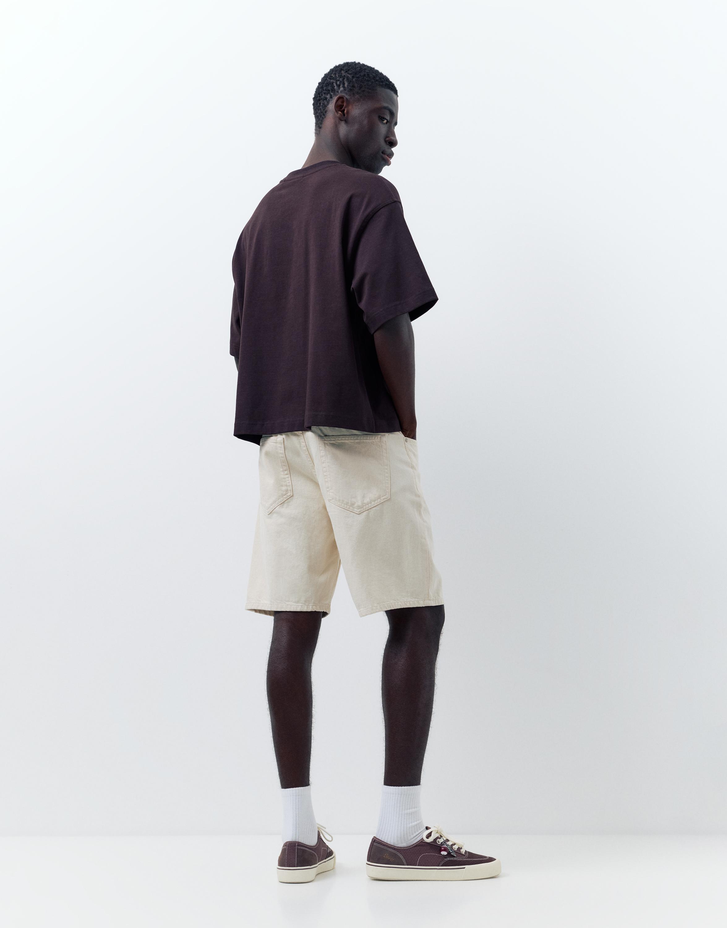 Standard denim Bermuda shorts — Ecru