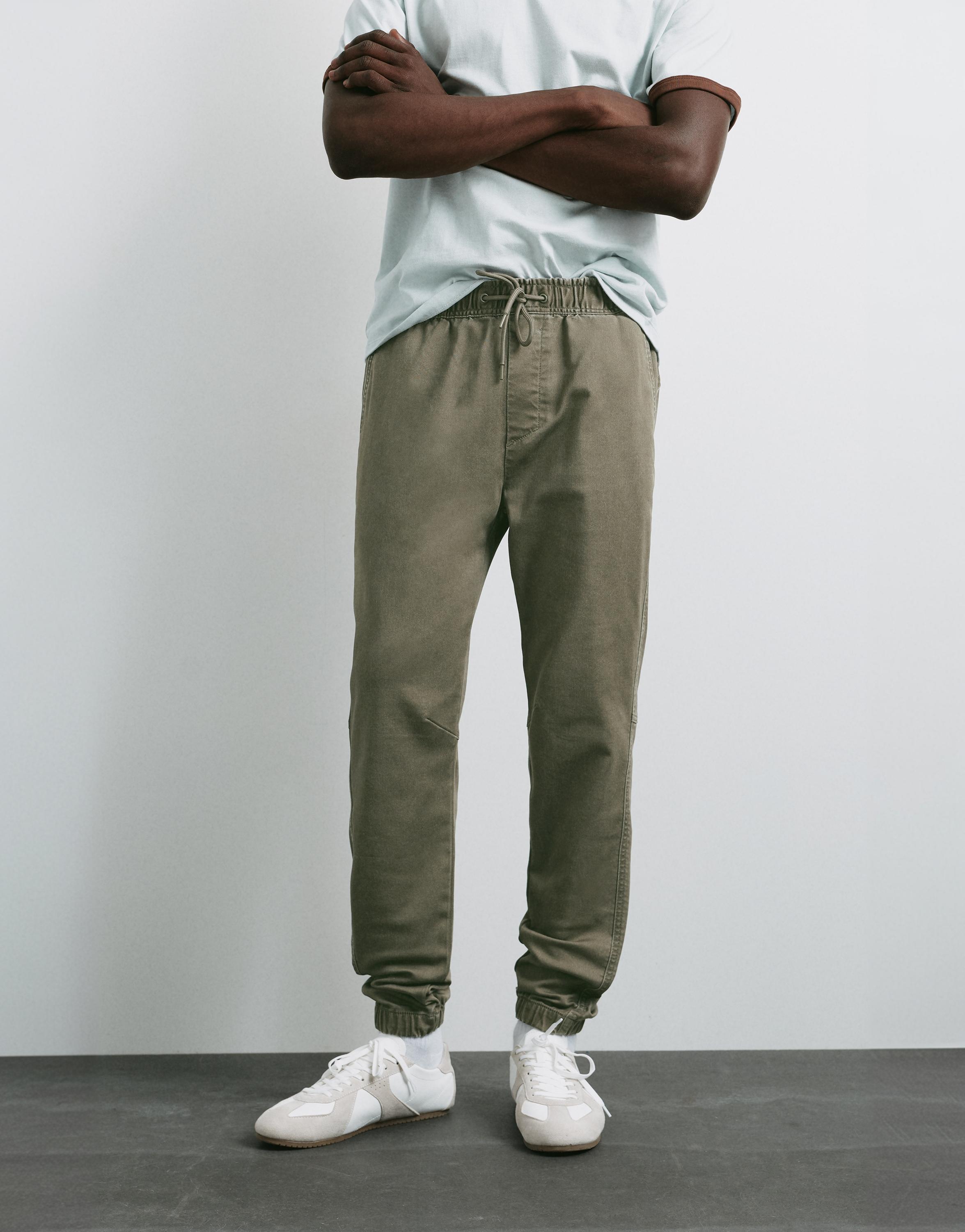 Regular fit jogging trousers — Dark khaki