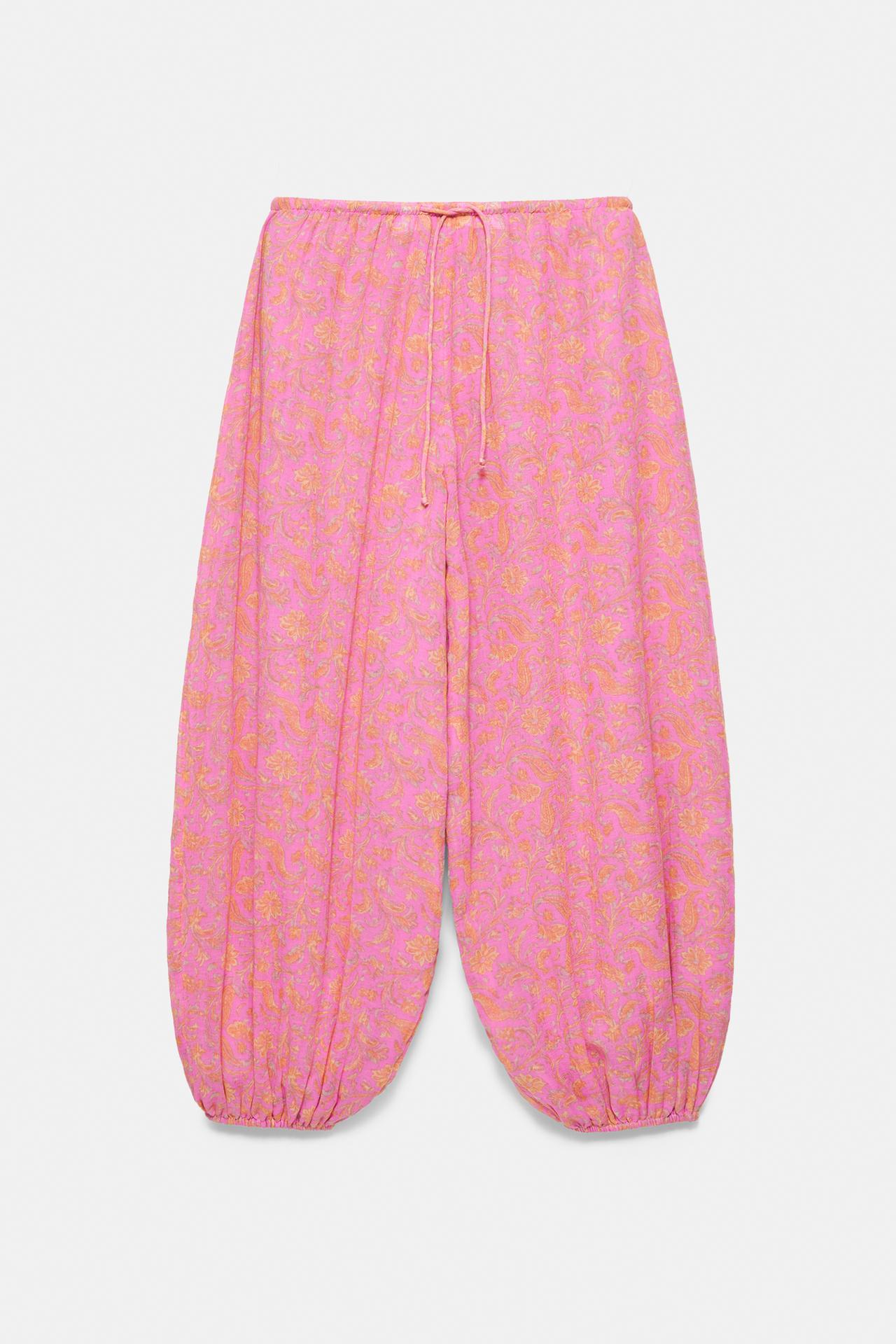 Printed sarouel trousers — Pink
