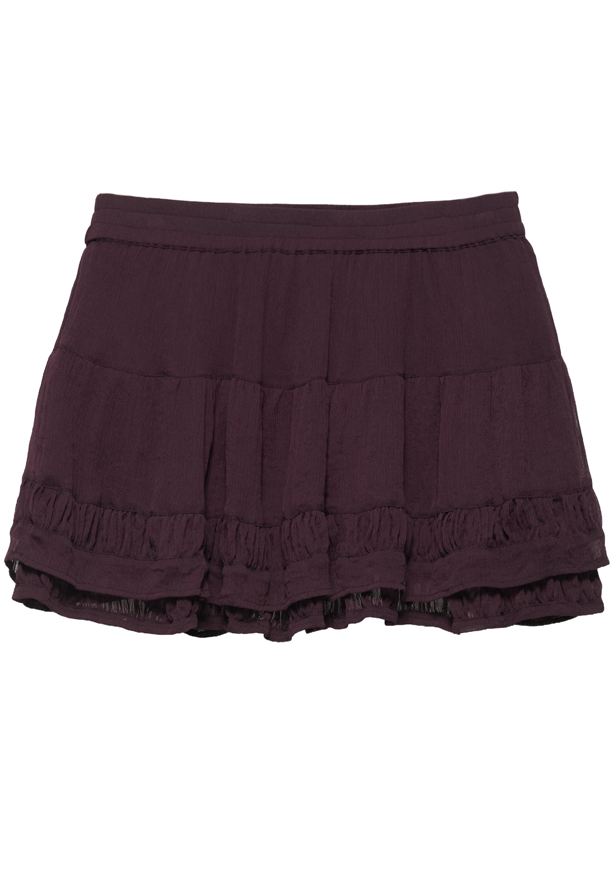 Ruffled mini skirt — Burgundy