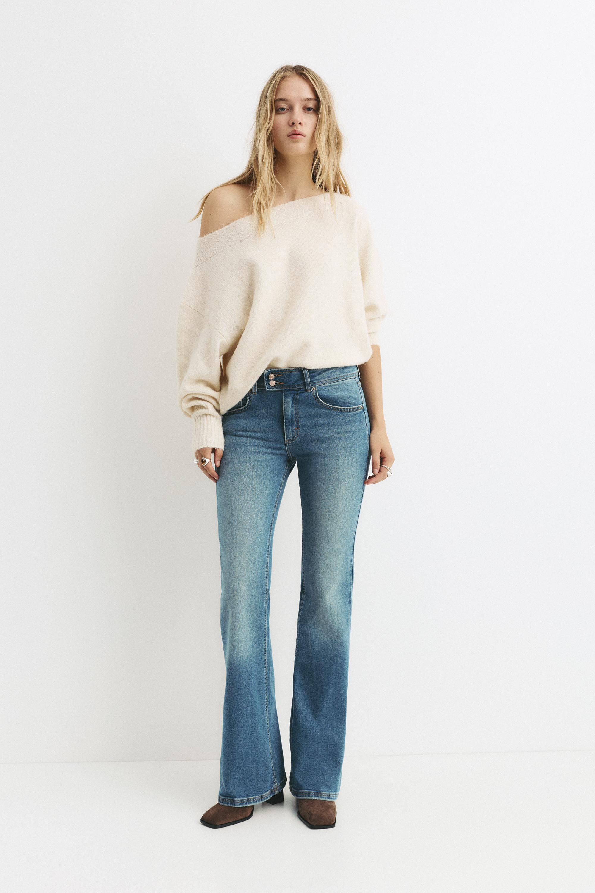 Bootcut-Jeans Mit Tiefem Bund