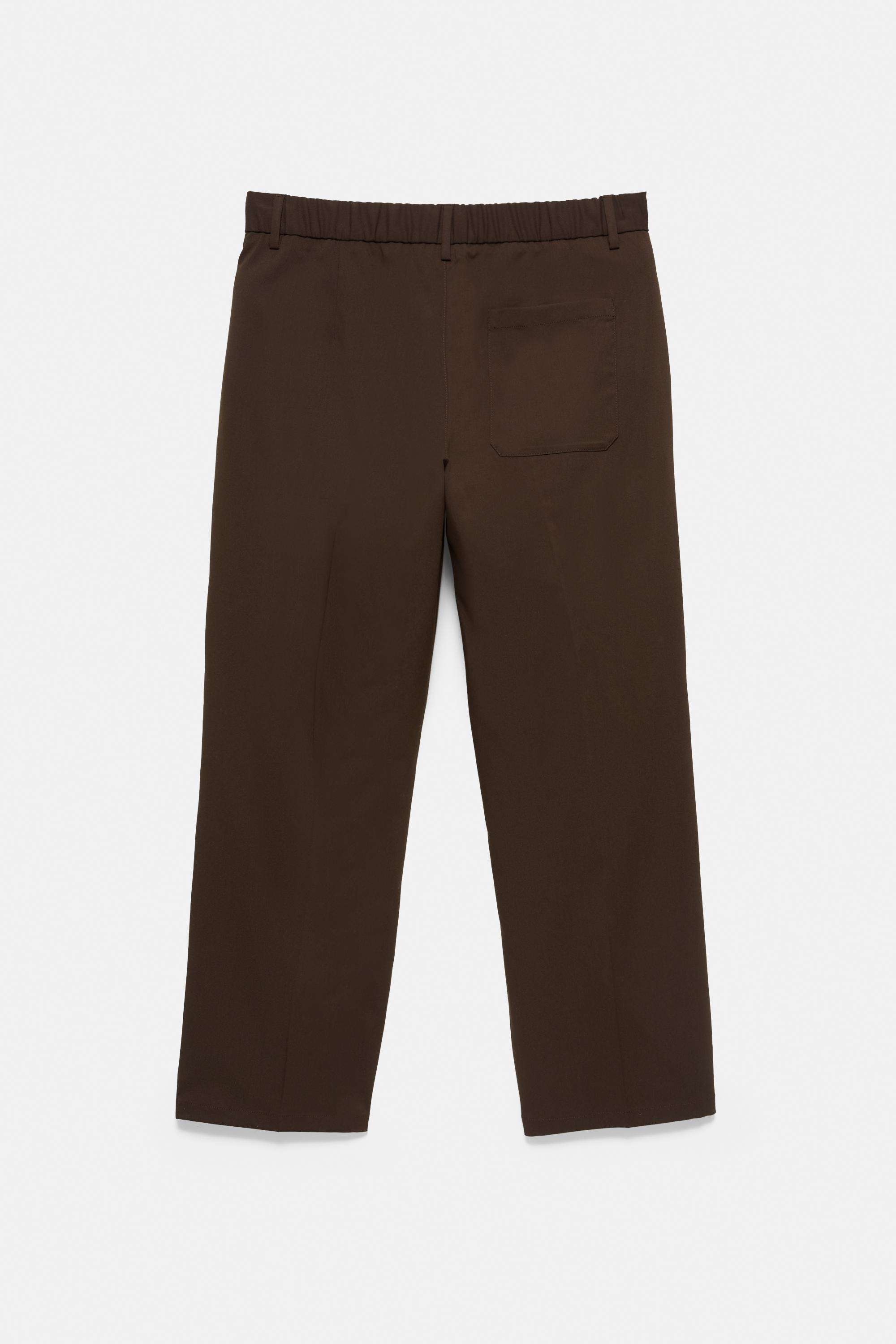 Wide-leg tailored trousers — Chocolate (alternate view)