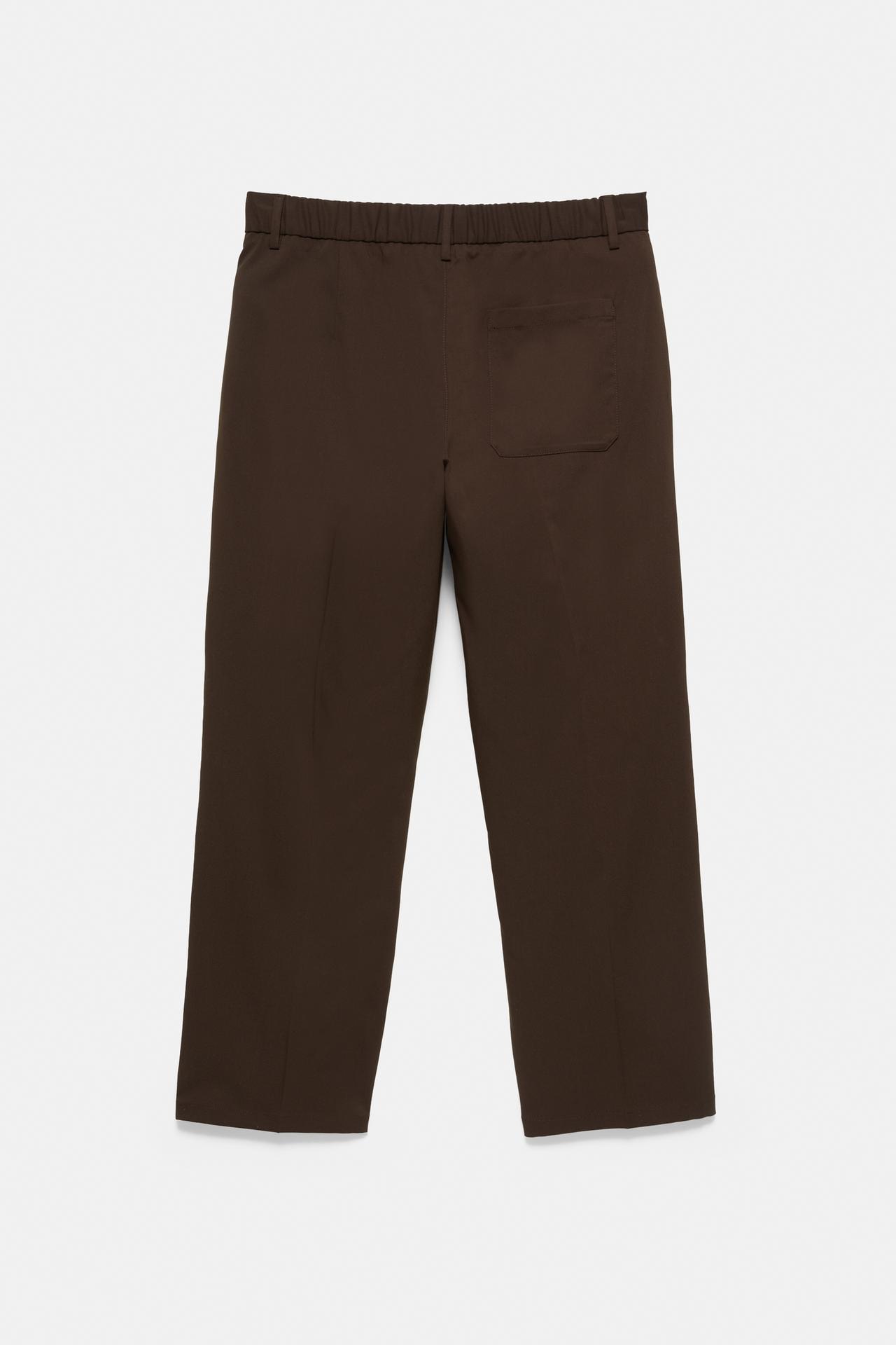 Wide-leg tailored trousers — Chocolate