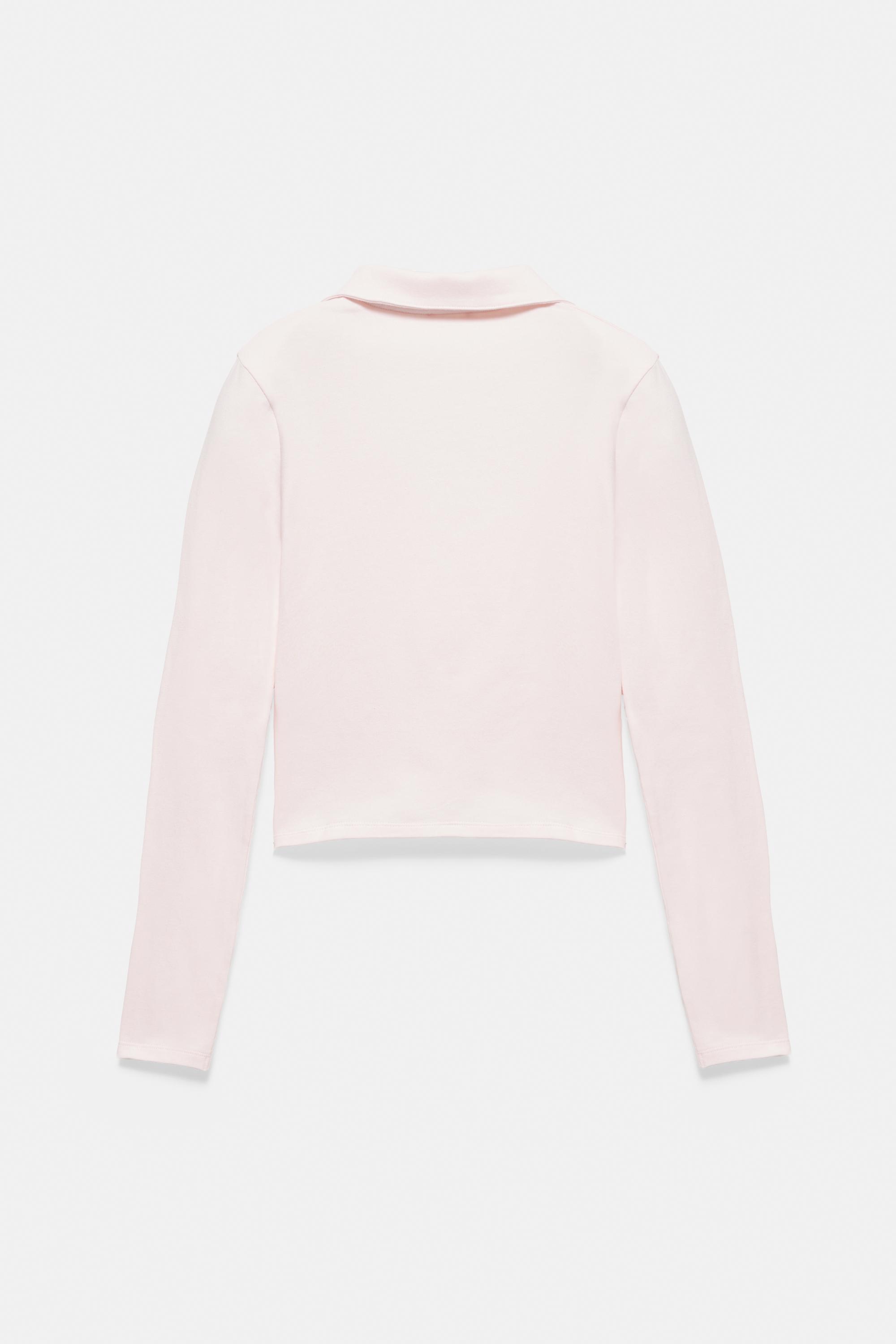 Cropped polo shirt — Rose pink