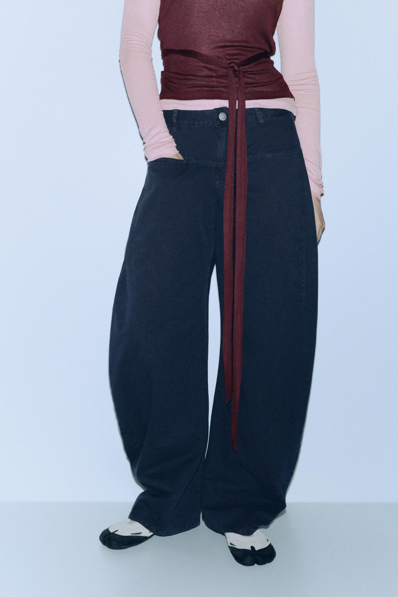 Double-layer tie-waist top — Rose pink