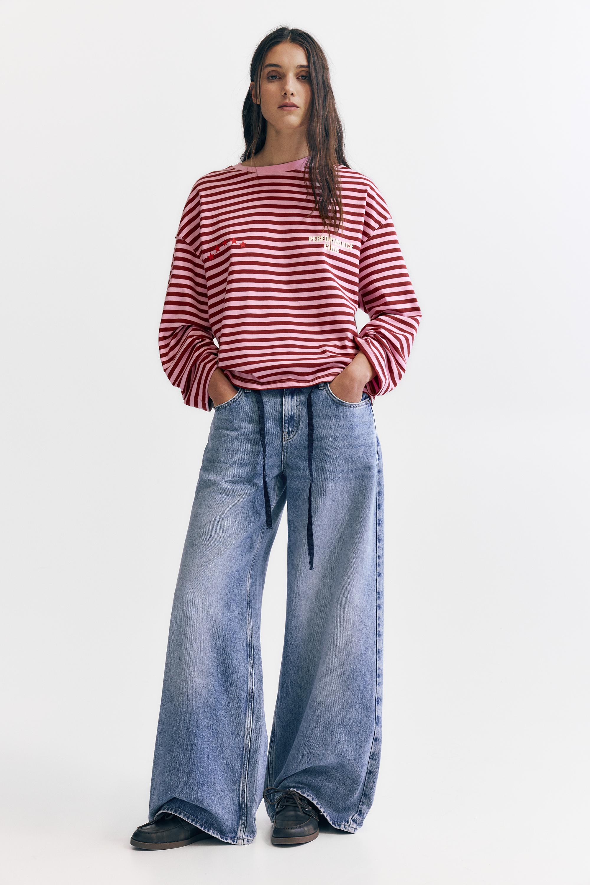 Çizgili, yıldızlı ve yazılı tişört - Görsel 13