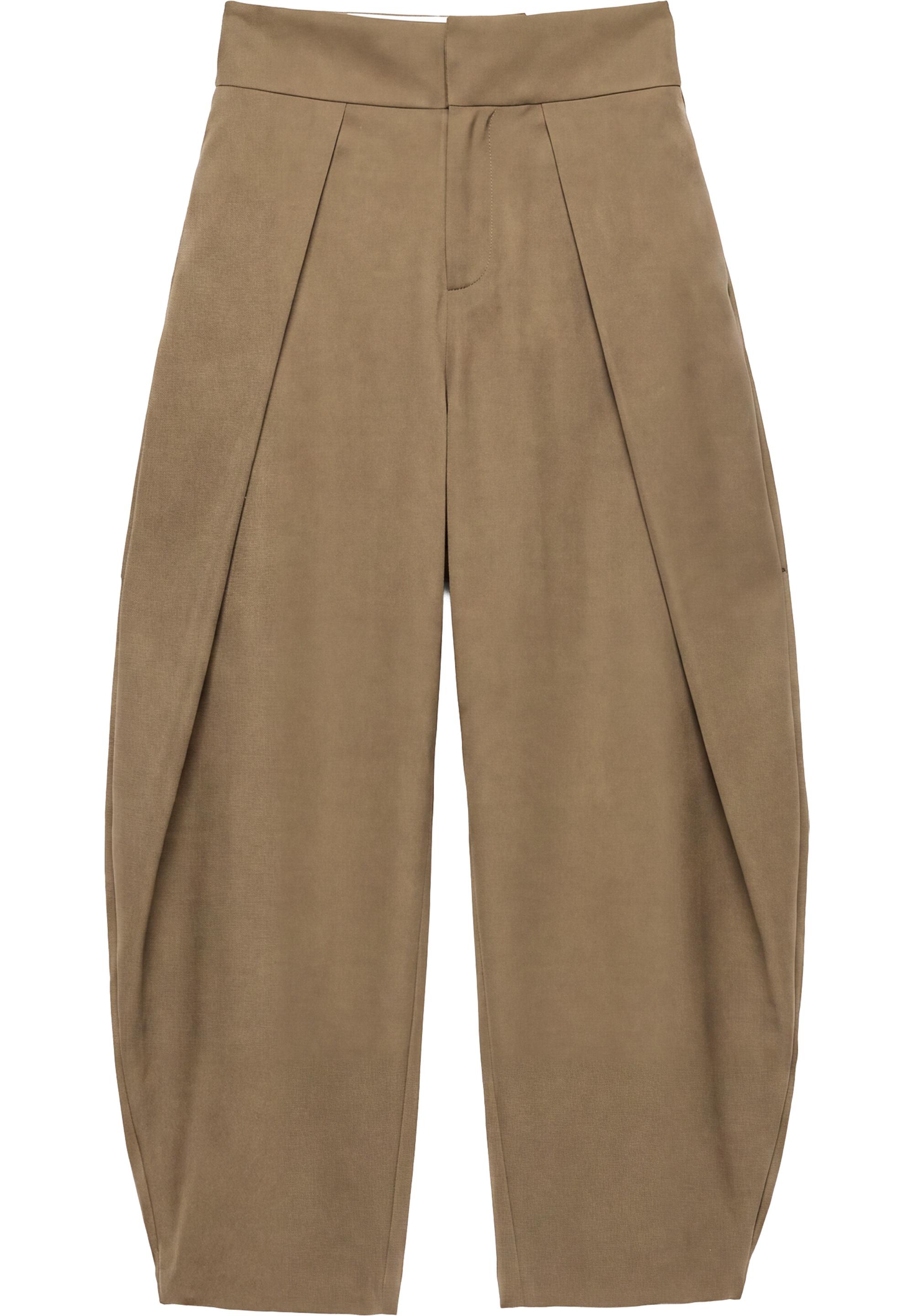 Pull&Bear Pileli tailored fit balon süet pantolon görsel 2