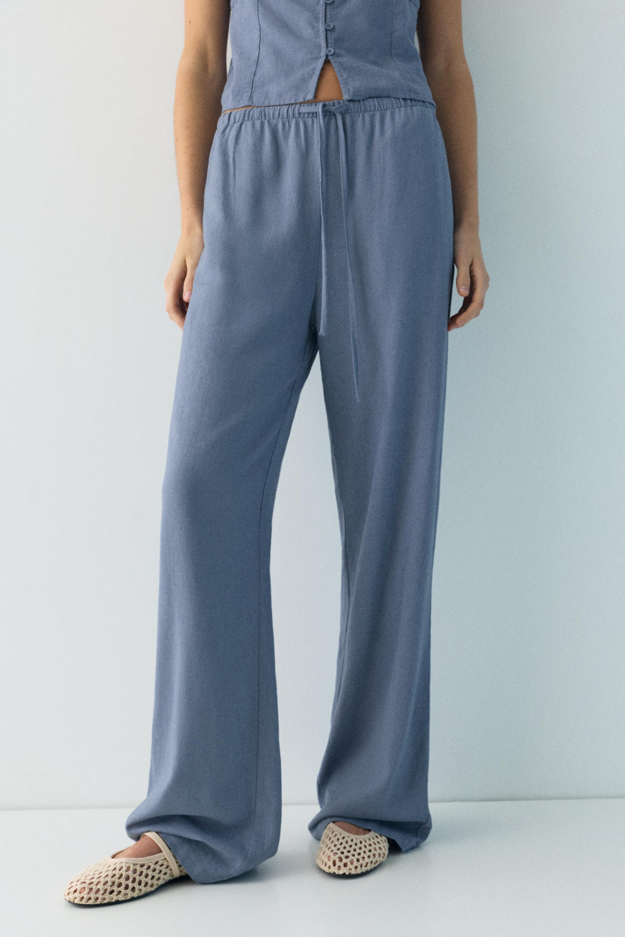 Keten jogger pantolon - Görsel 7