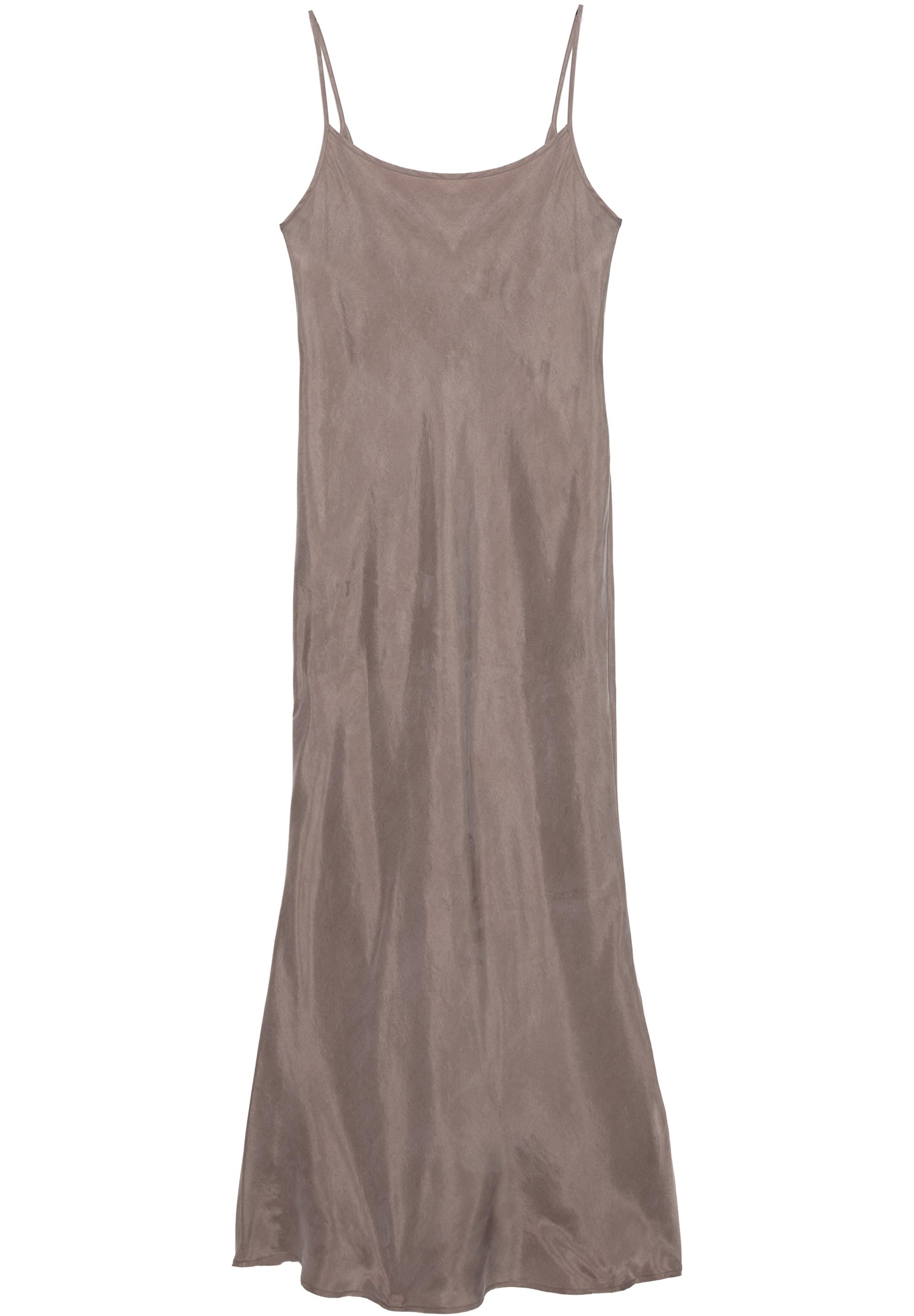 Satin midi dress — Mole brown