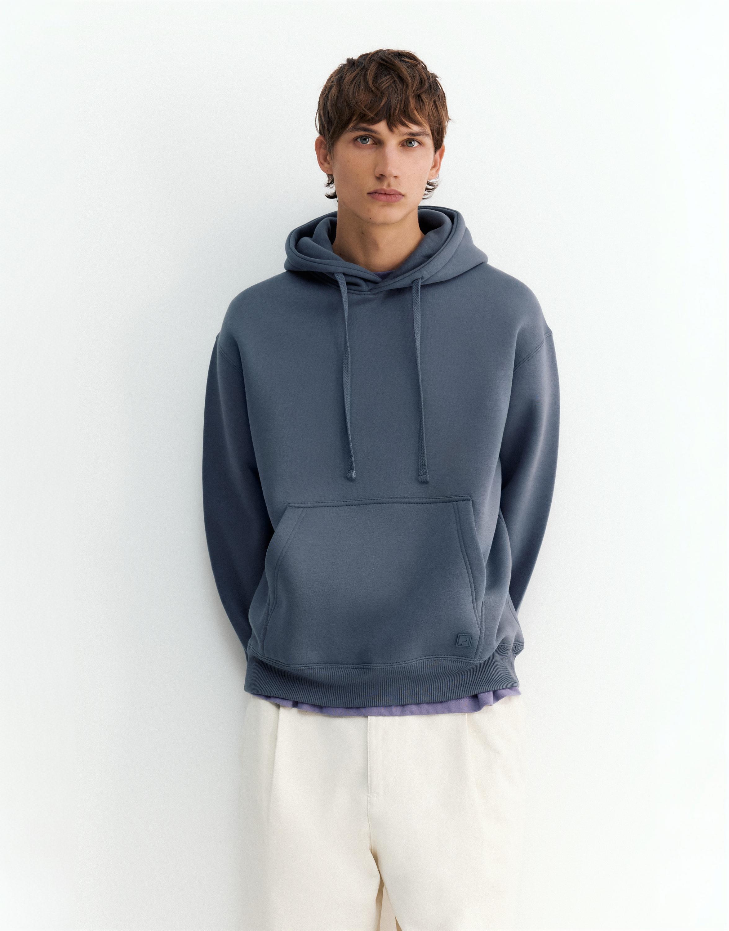 Basic hoodie — Grey blue