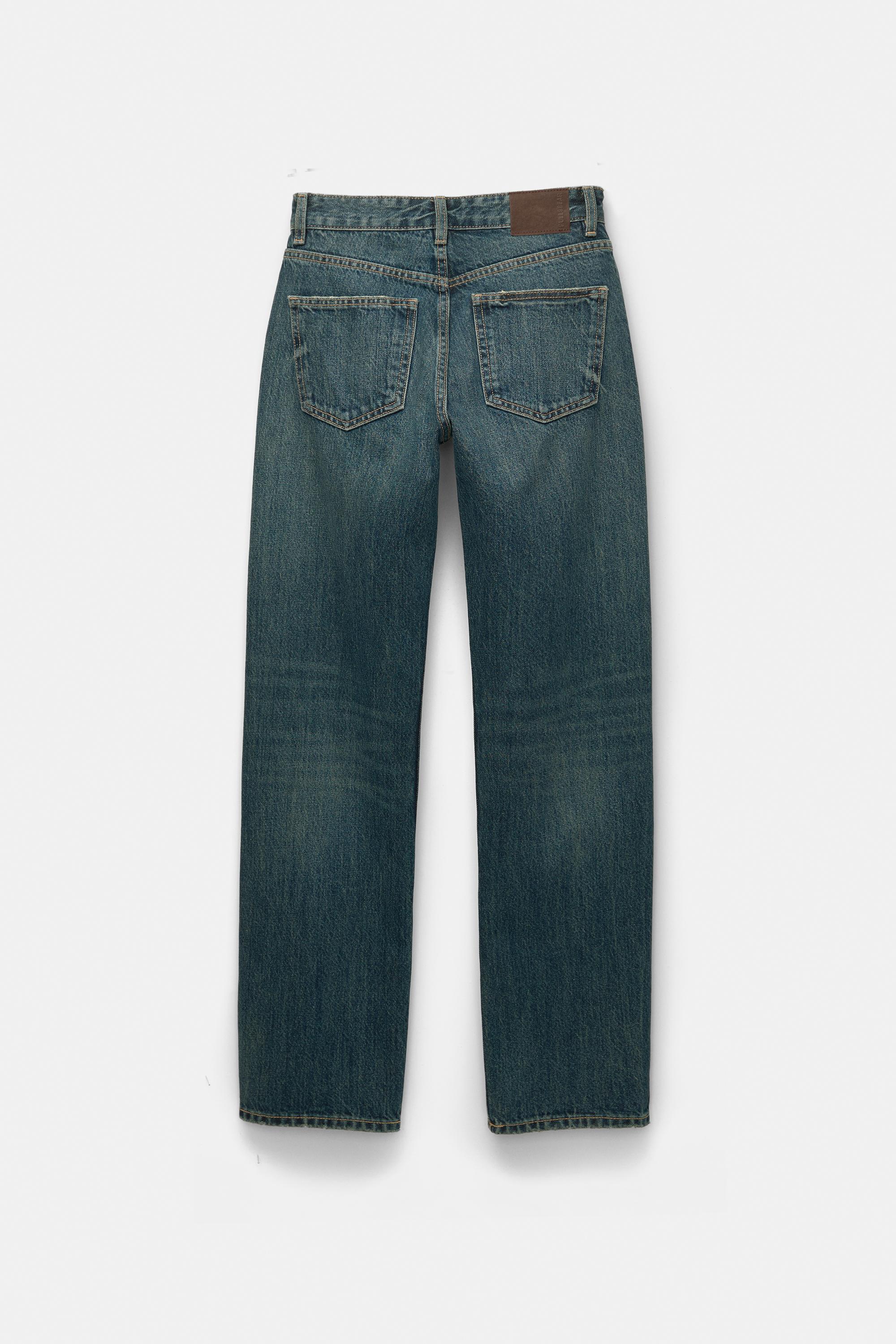 Mid-waist straight-leg jeans — Navy