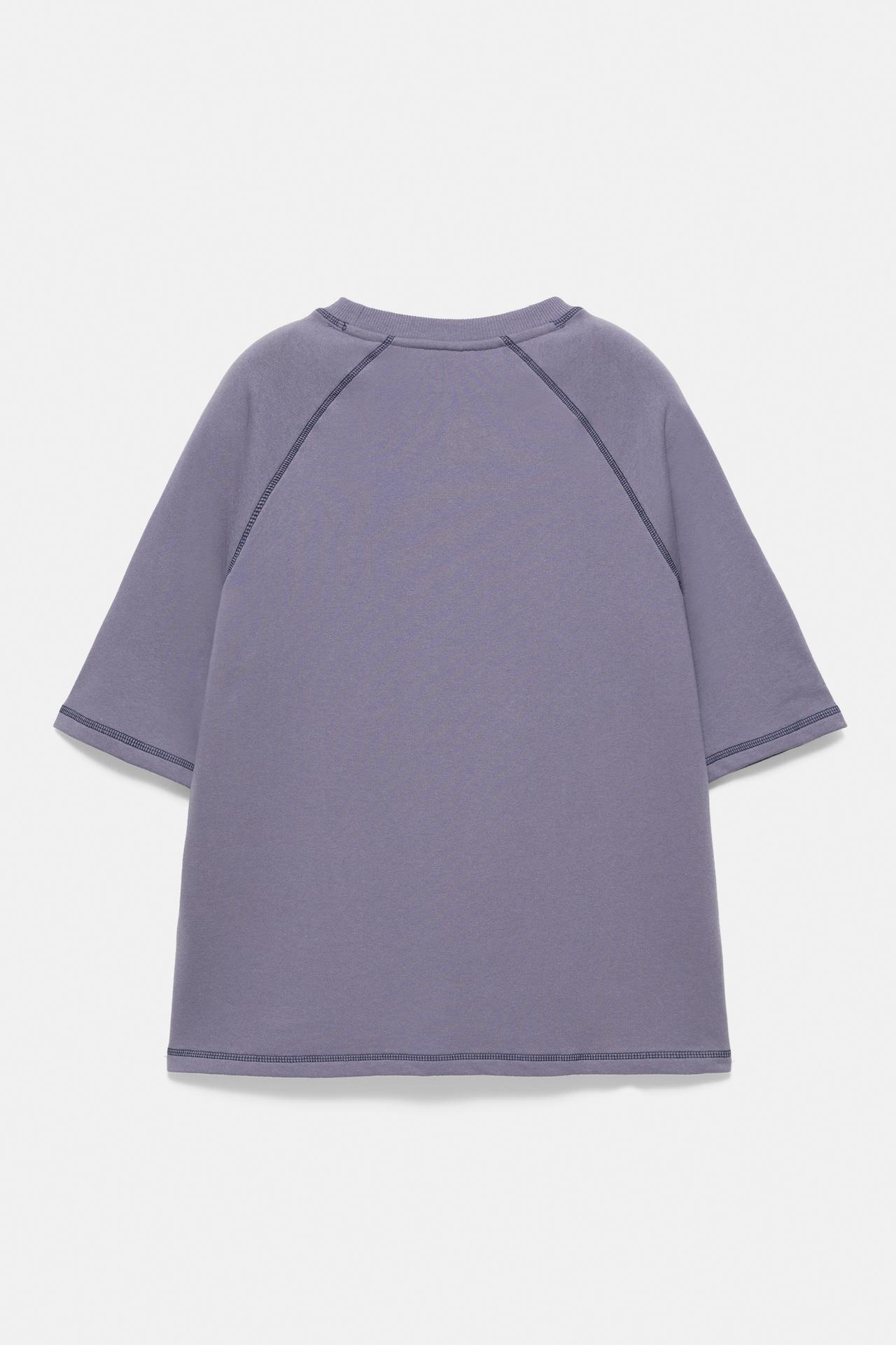 Short sleeve sweatshirt with graphic — Mauve