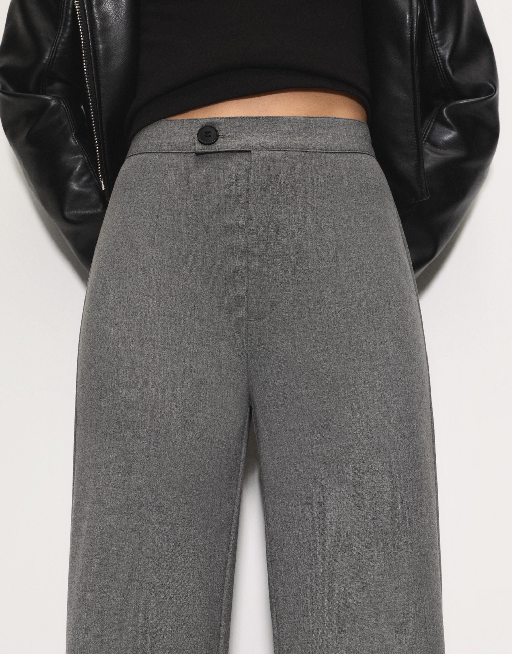 Straight-leg darted trousers — Medium grey