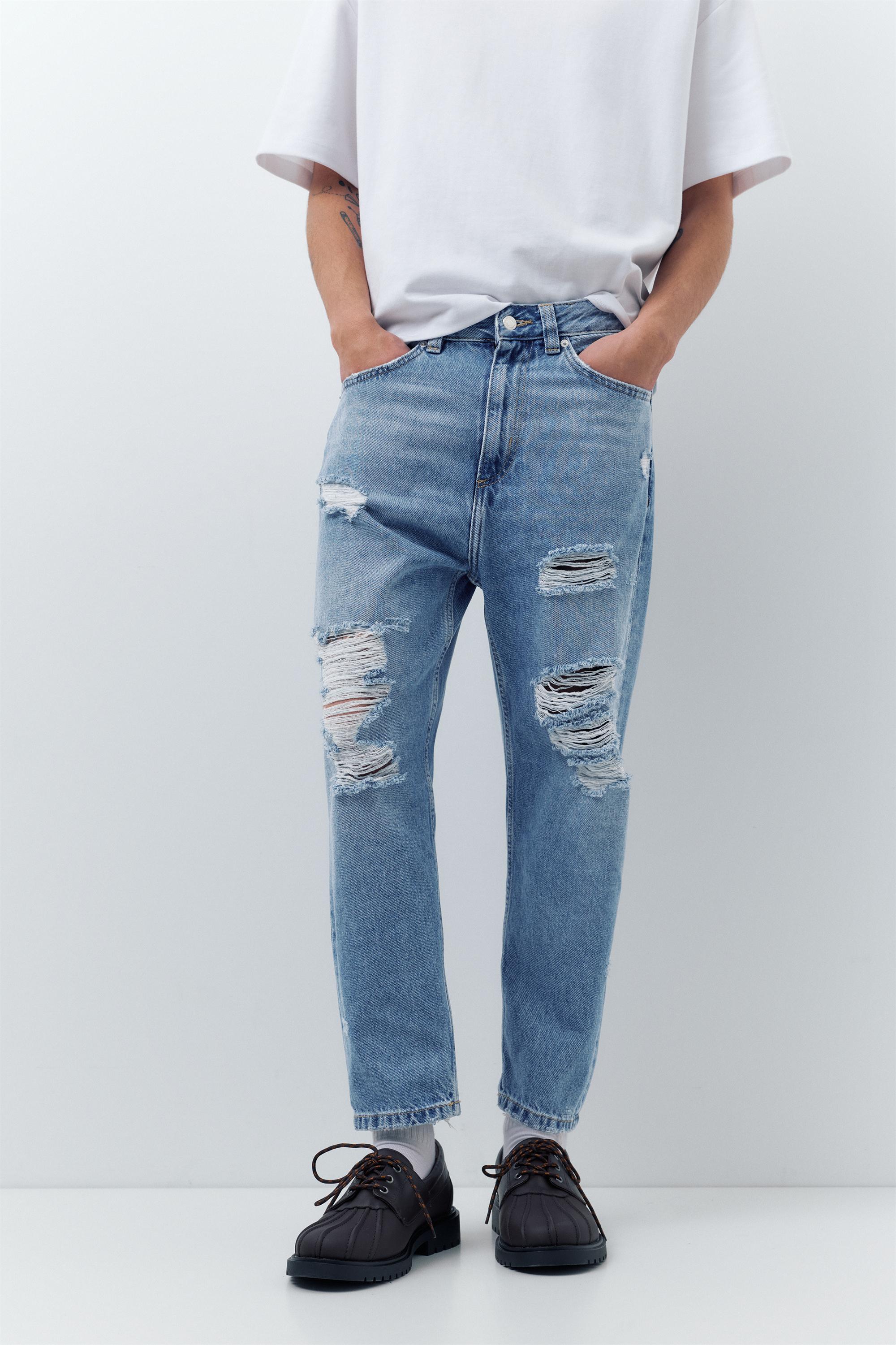 Relaxed fit ripped jeans — Pale indigo