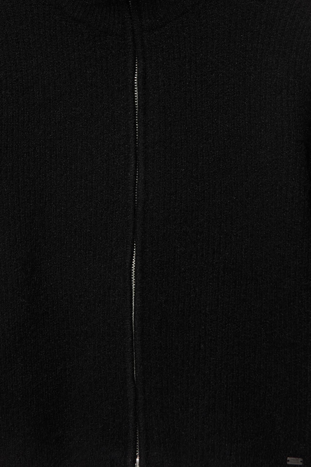 Ribbed zip-up cardigan — Black