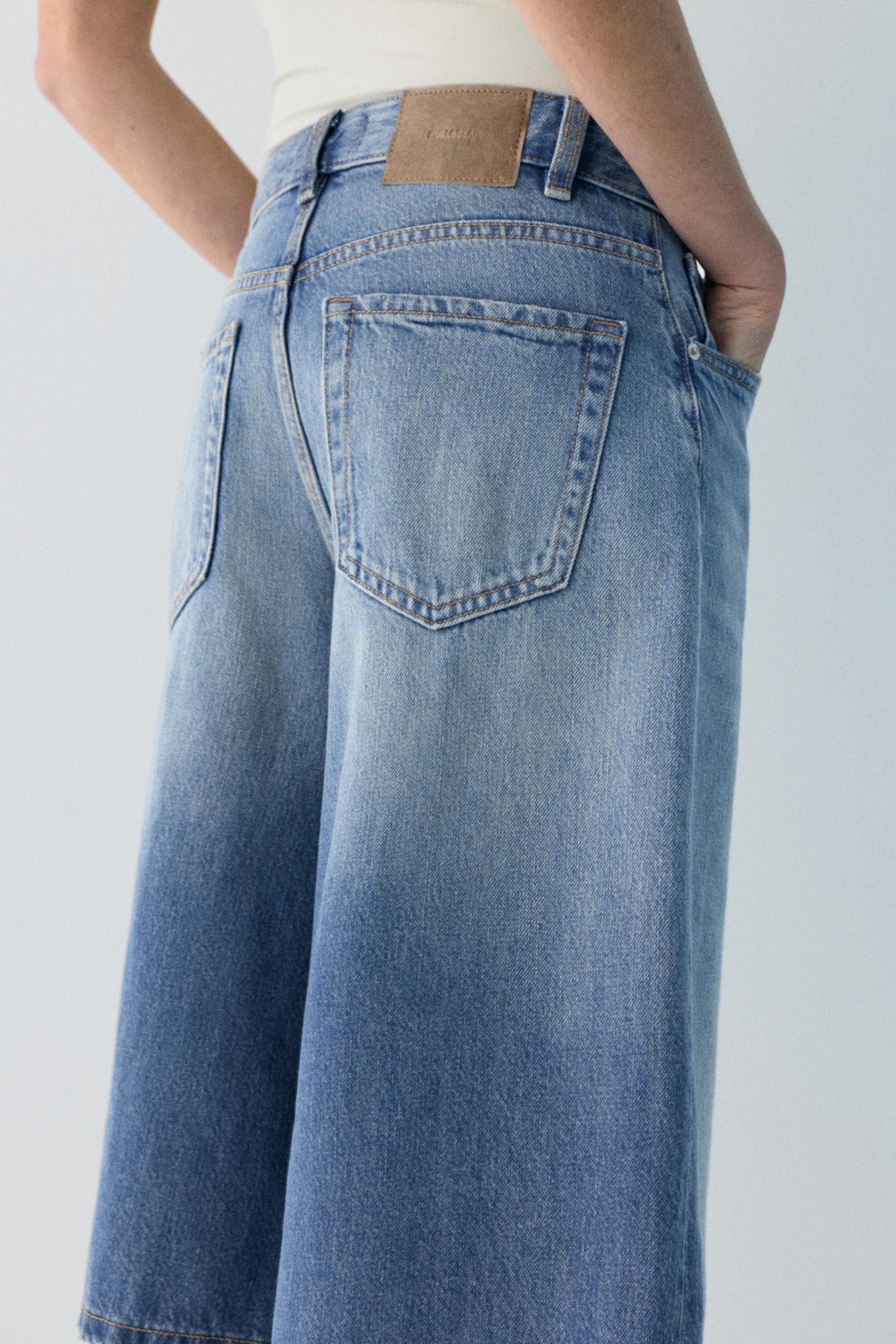 Düşük bel denim şort - Görsel 14