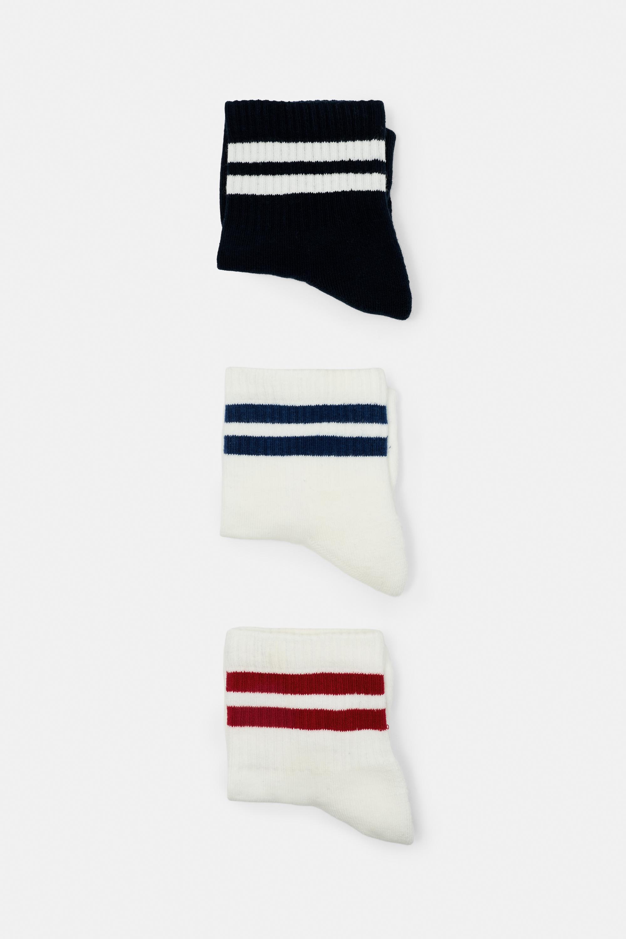 Pack of 3 pairs of striped socks — Navy