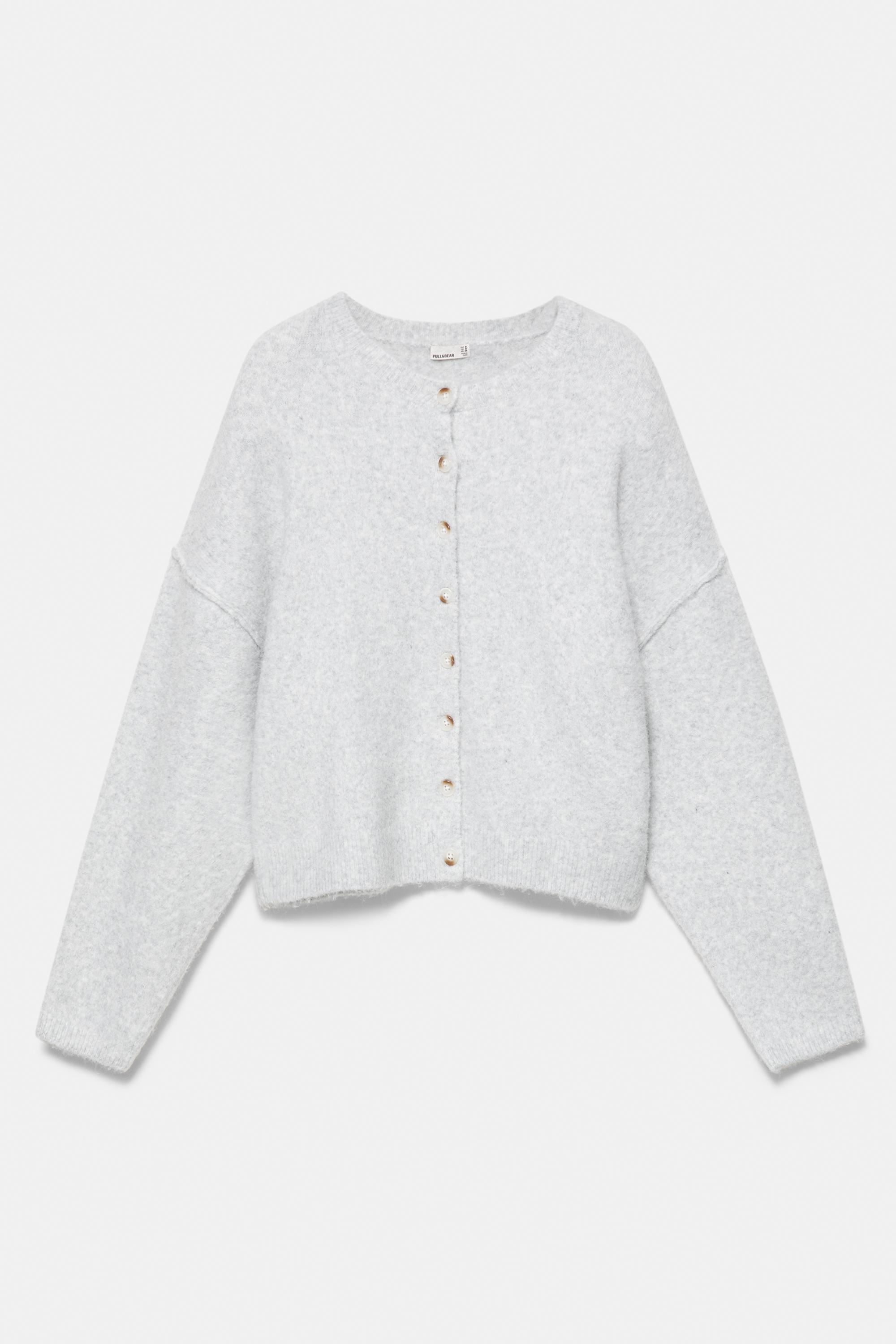 Soft knit cardigan — Pale grey