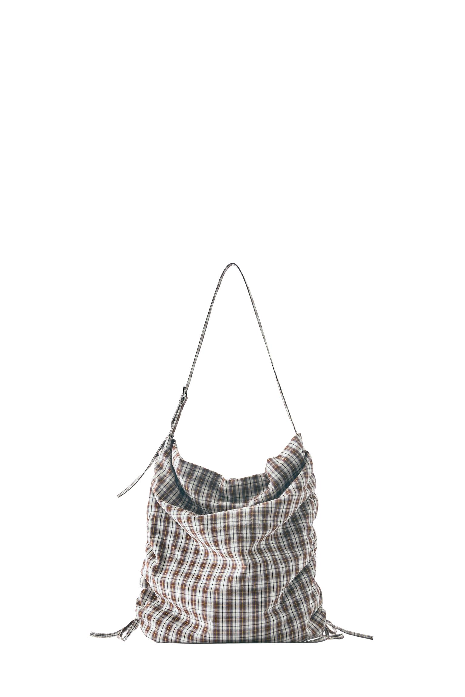 Check print tote bag — Multi-colored