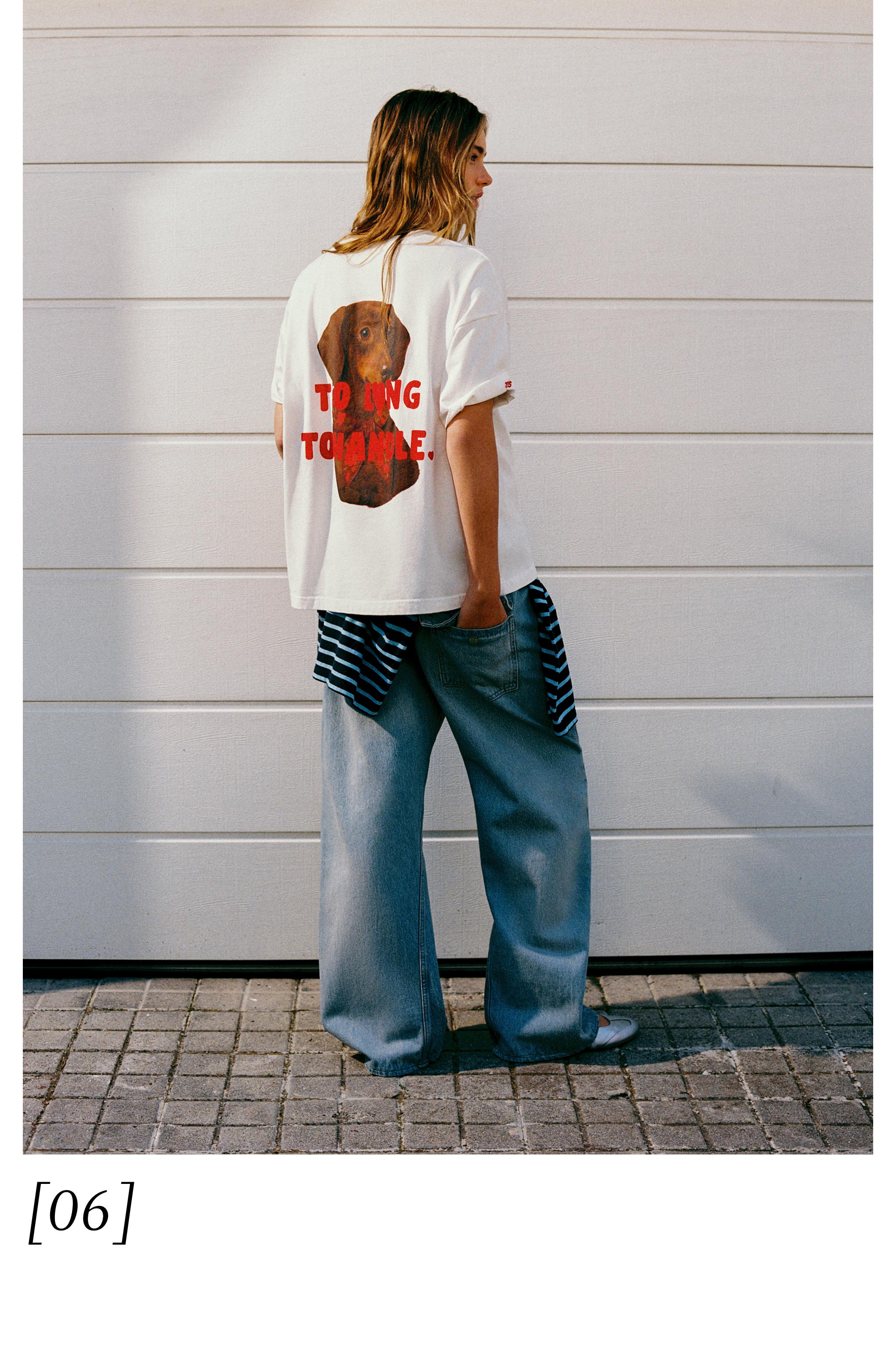 Köpek grafik baskılı ve yazılı t-shirt - Görsel 15