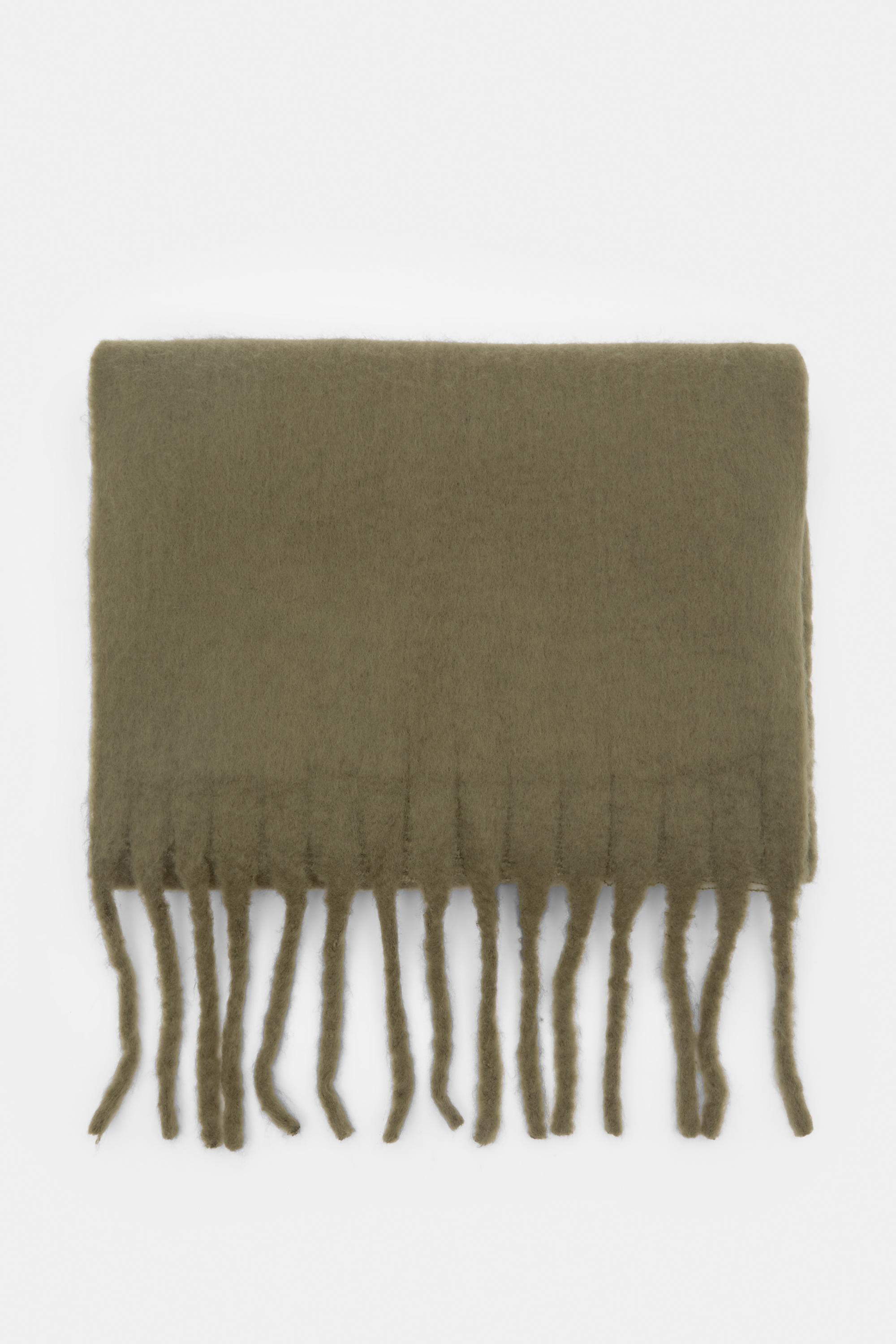 Maxi mohair-effect scarf — Medium green