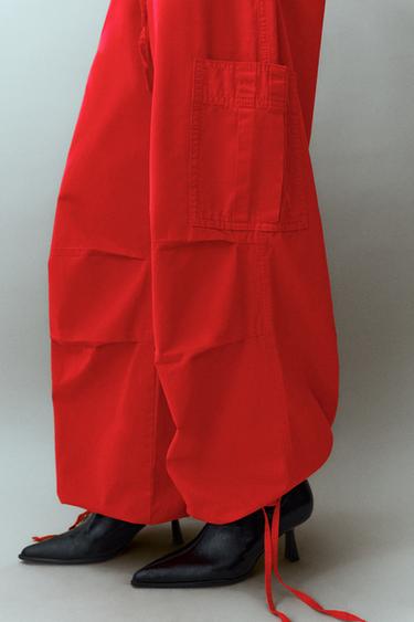 Parachute cargo trousers — Red 4
