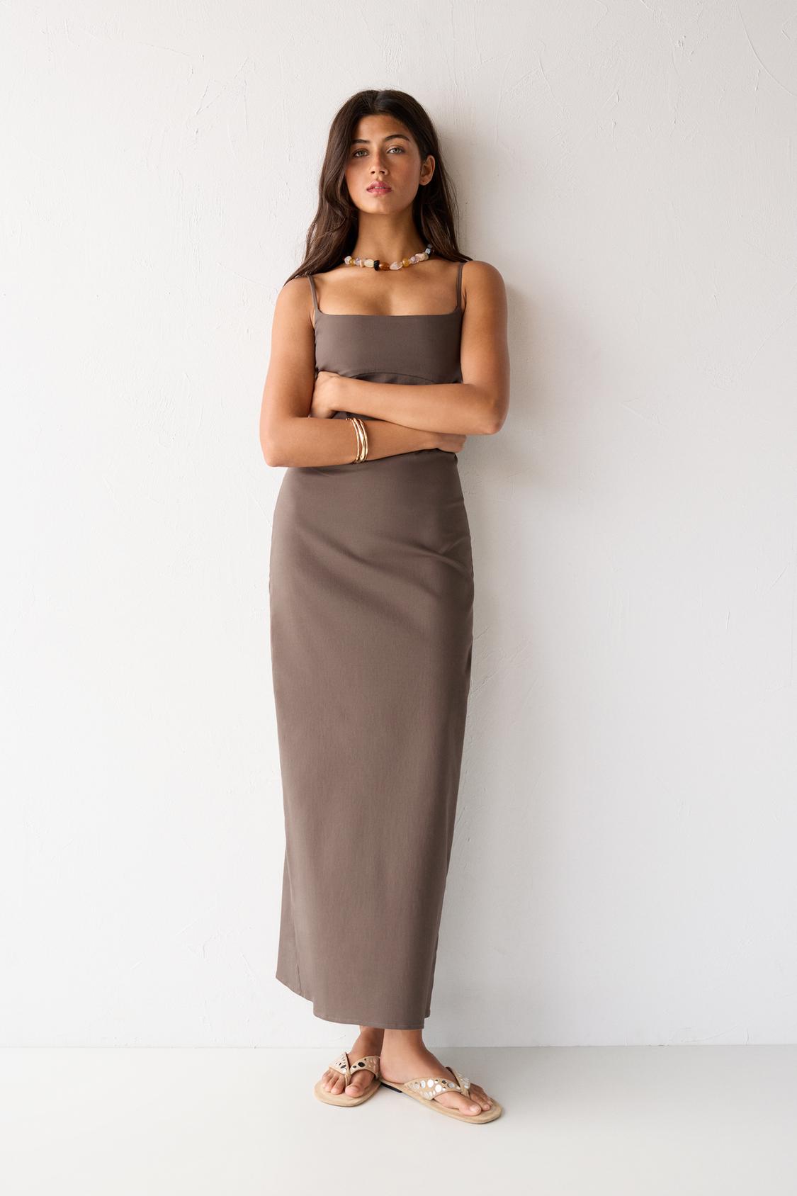 pull and bear brown dress PULL&BEAR Day dress - brown - (Pre-owned)