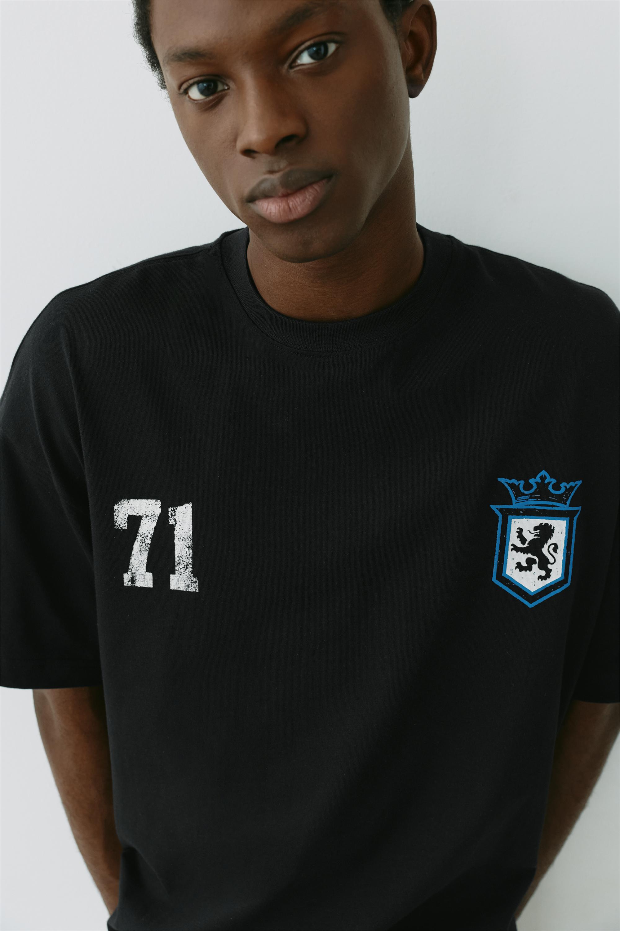 STWD boxy-fit lion graphic T-shirt — Black