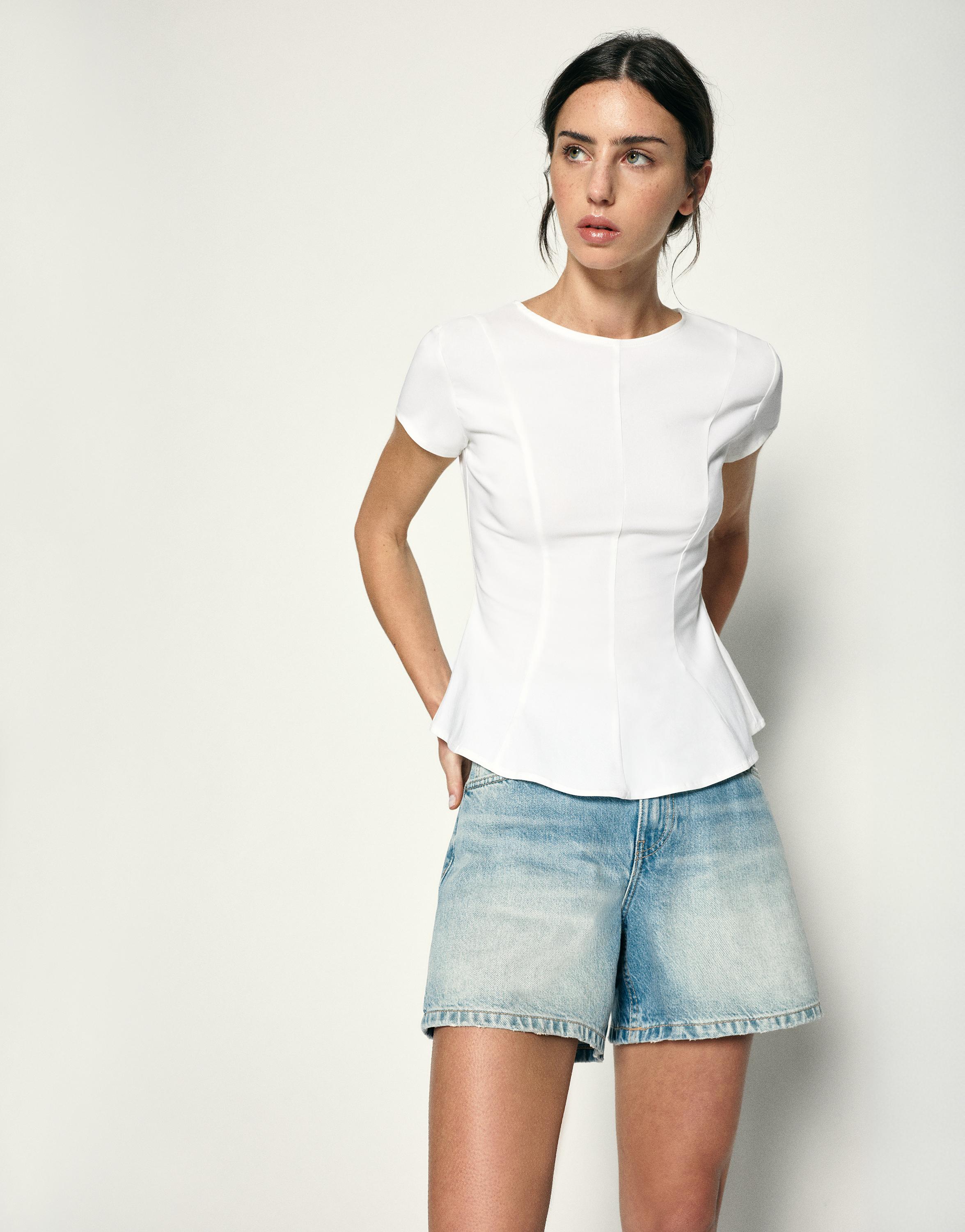 Peplum top — White