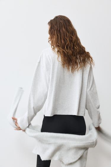 Boxy-fit long sleeve T-shirt — Grey marl 2
