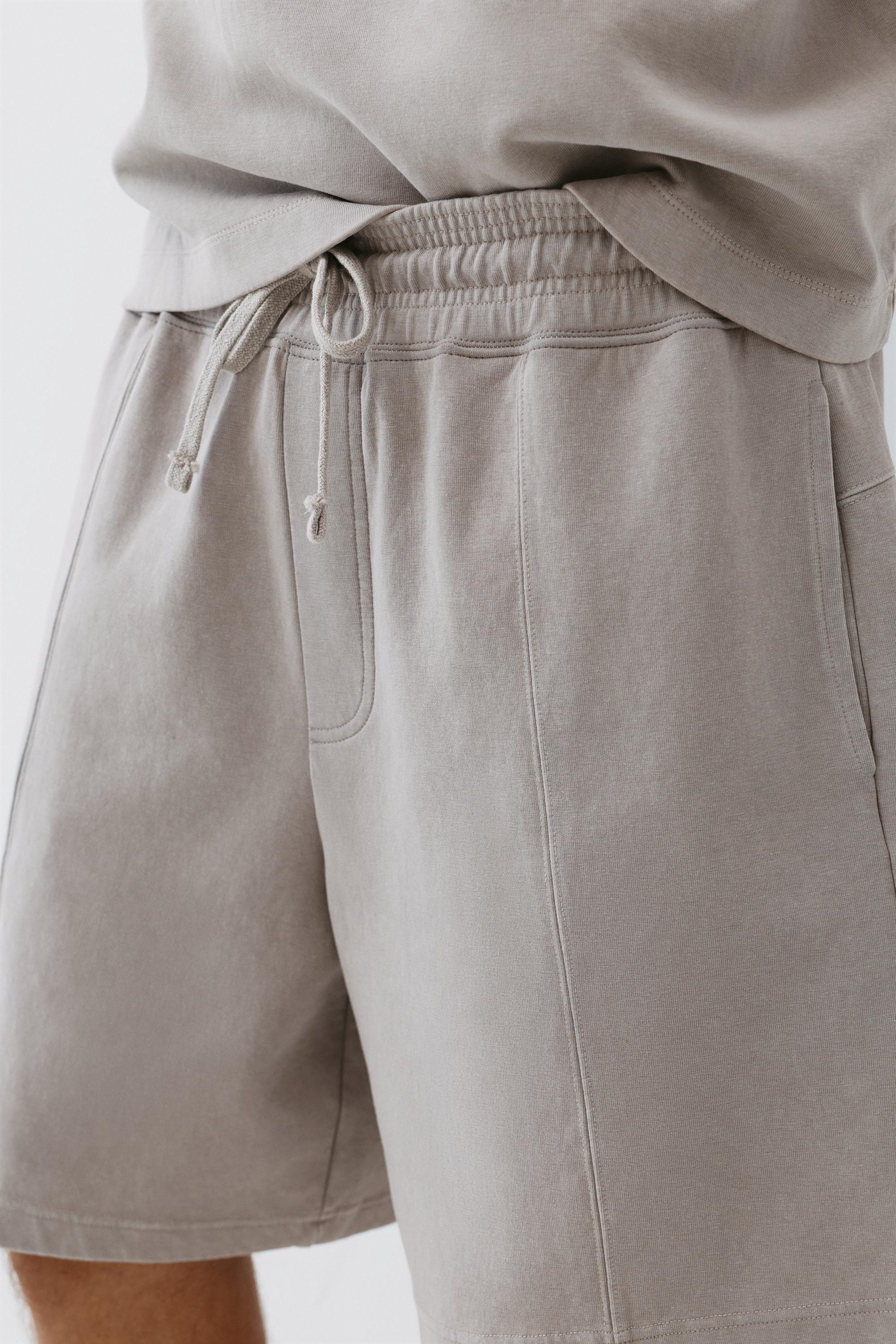 Interlock jogger Bermuda shorts — Grey marl