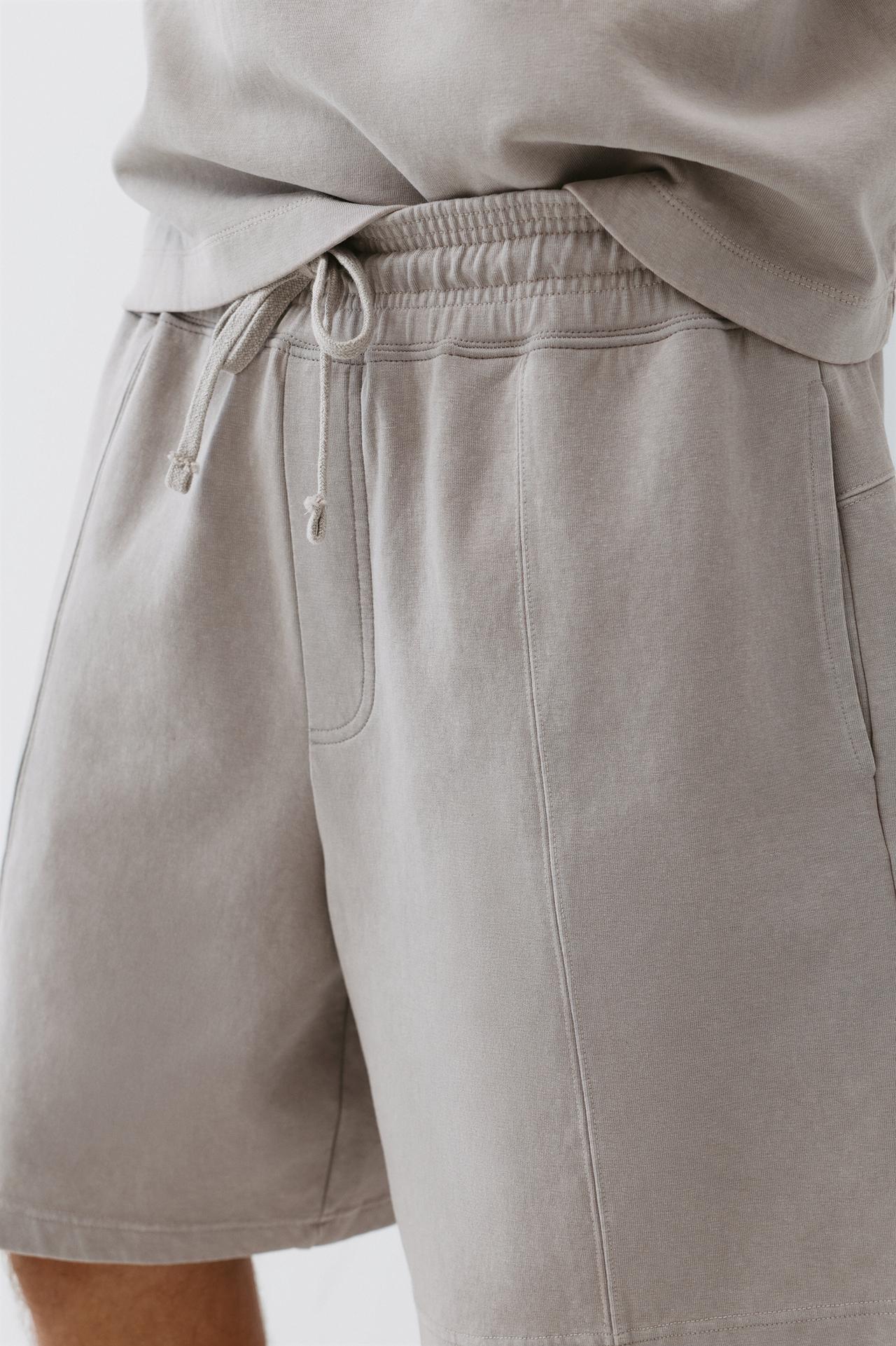 Interlock jogger Bermuda shorts — Grey marl