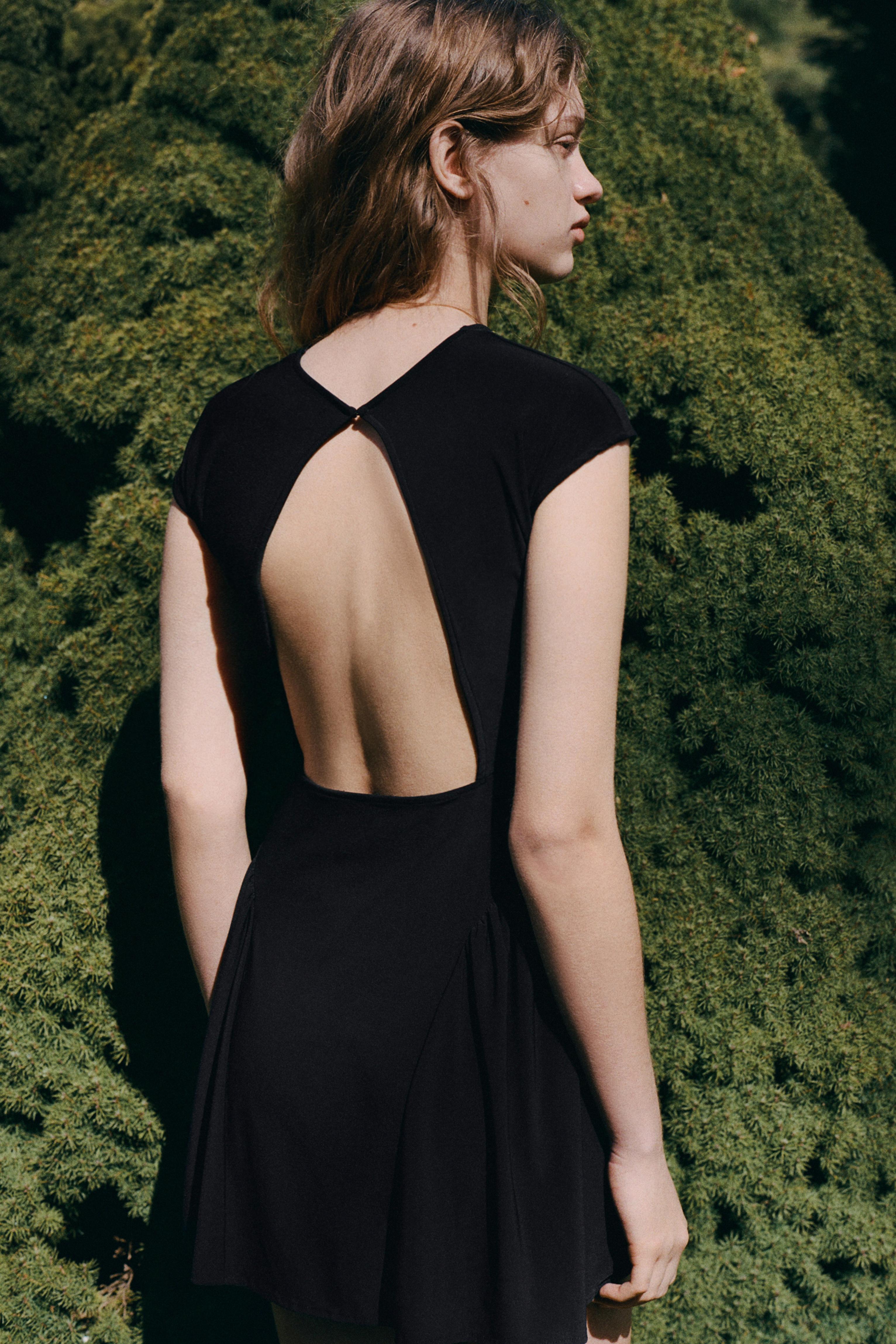 Short gathered dress — Black