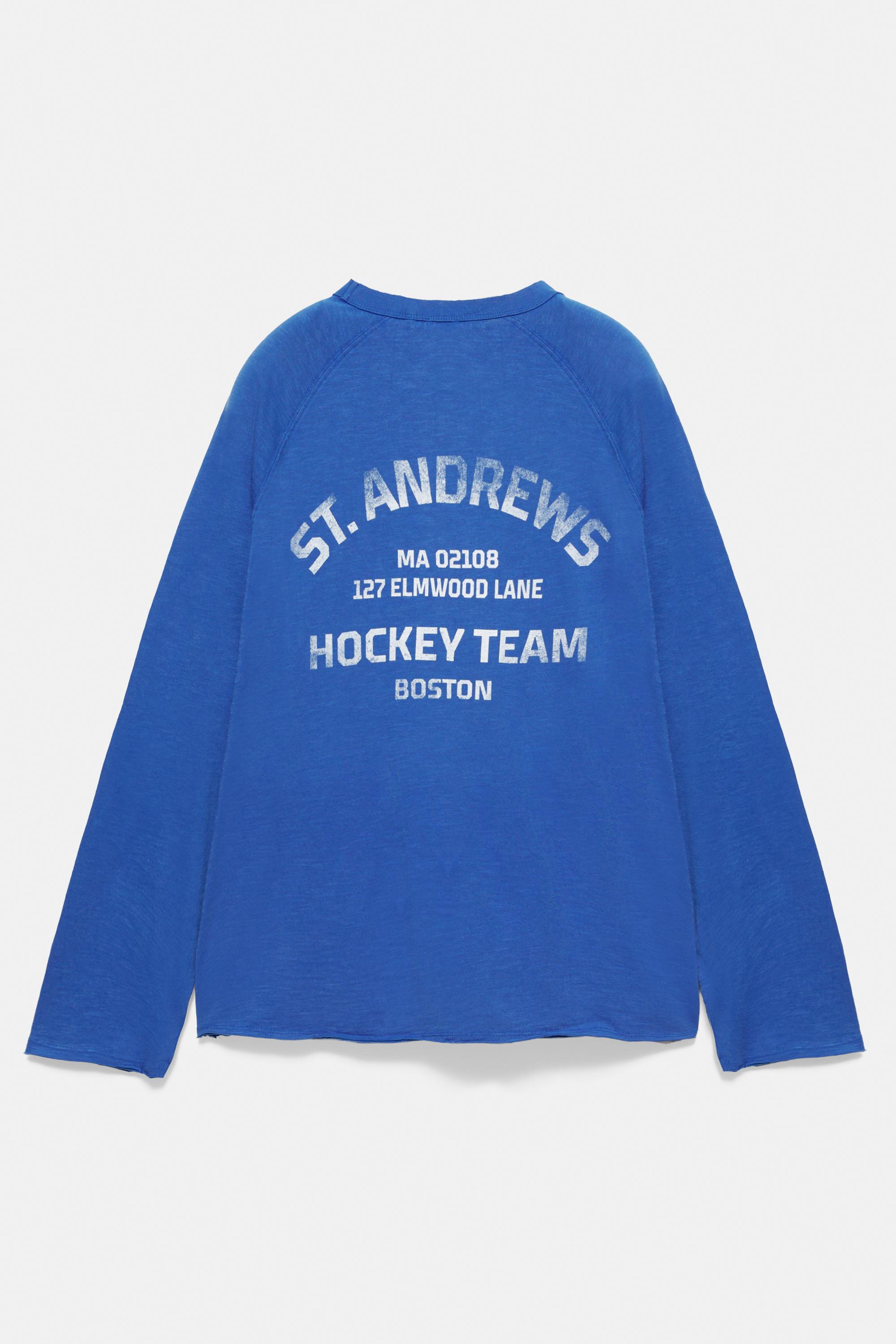 Long sleeve graphic T-shirt — Deep blue