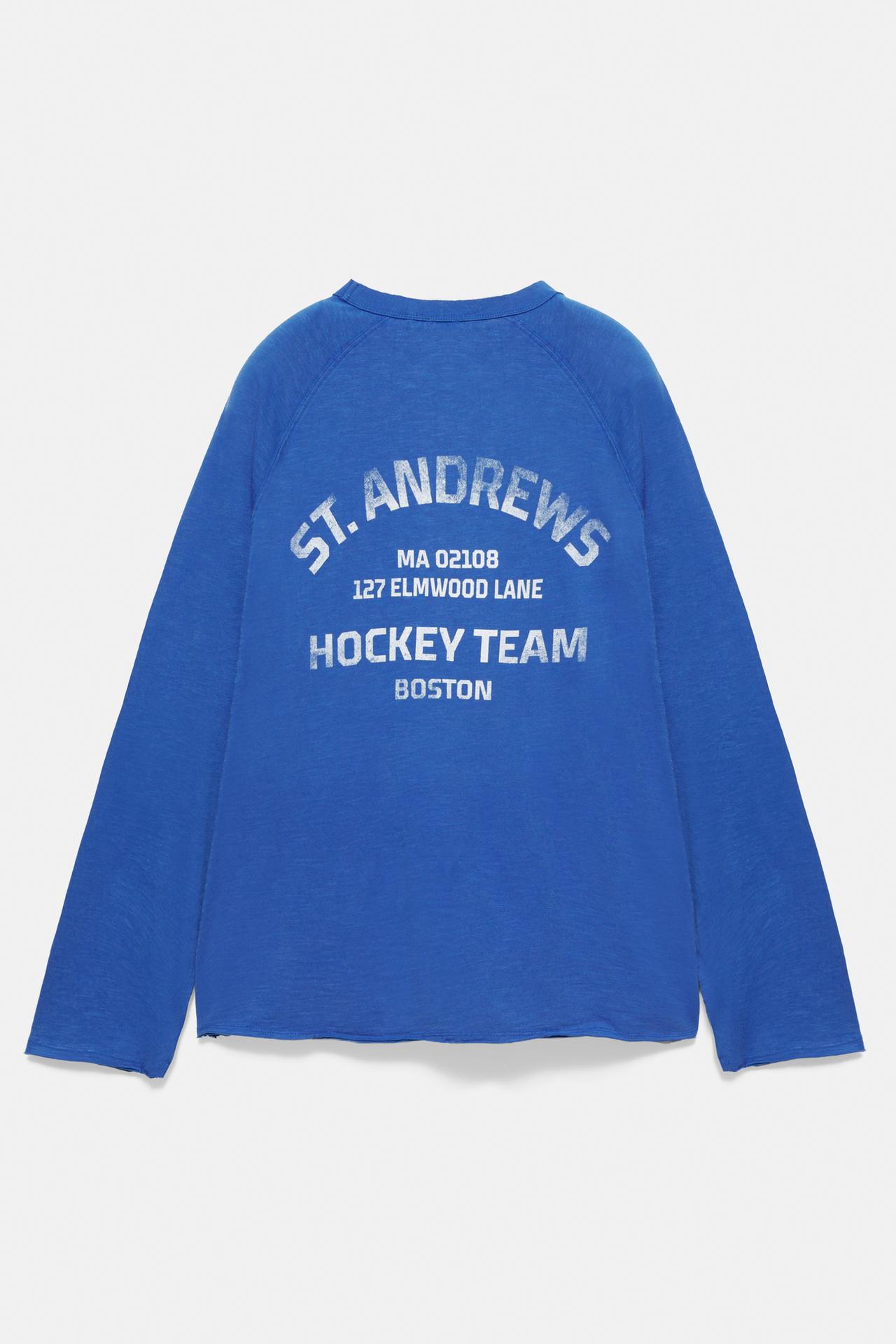 Long sleeve graphic T-shirt — Deep blue