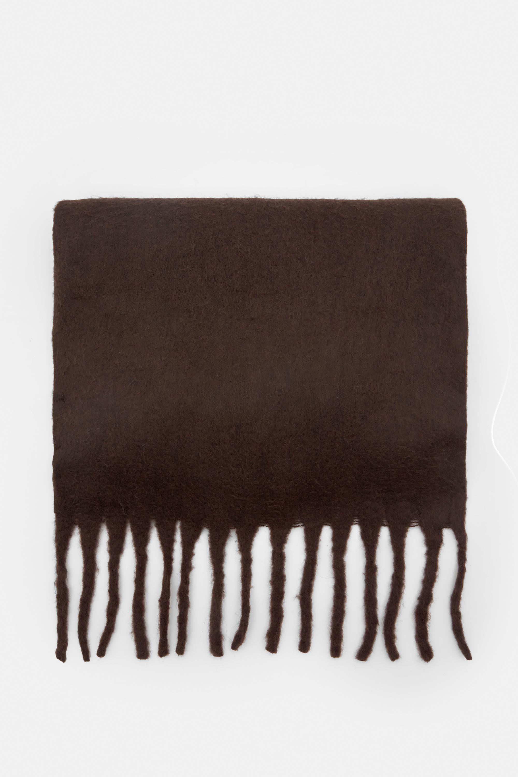 Maxi mohair-effect scarf — Brown