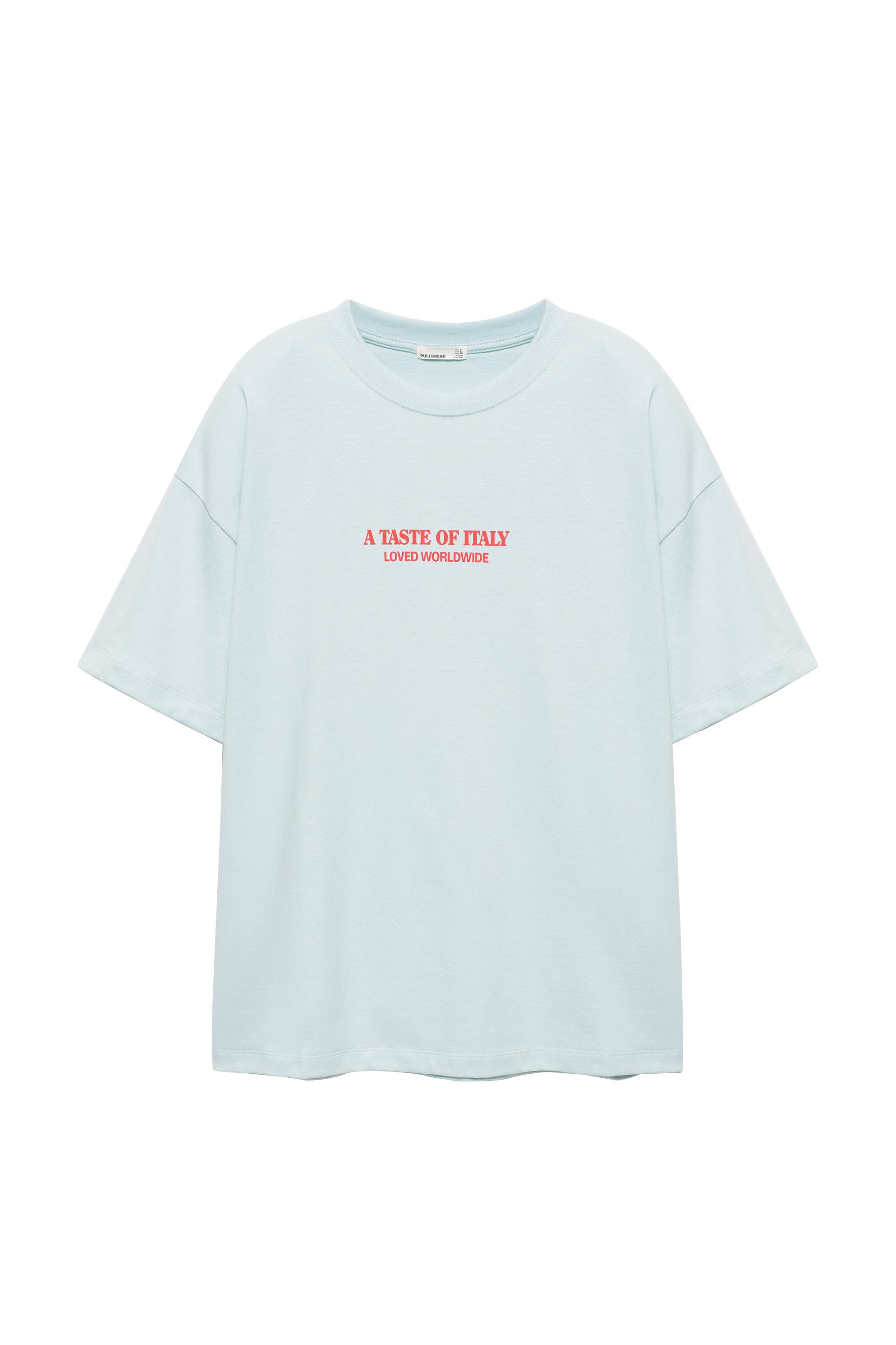 Pull&Bear Oversize domates baskılı tişört görsel 5