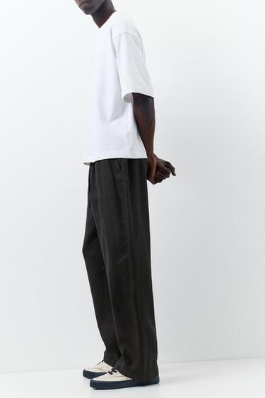 100% linen jogger trousers — Black 6