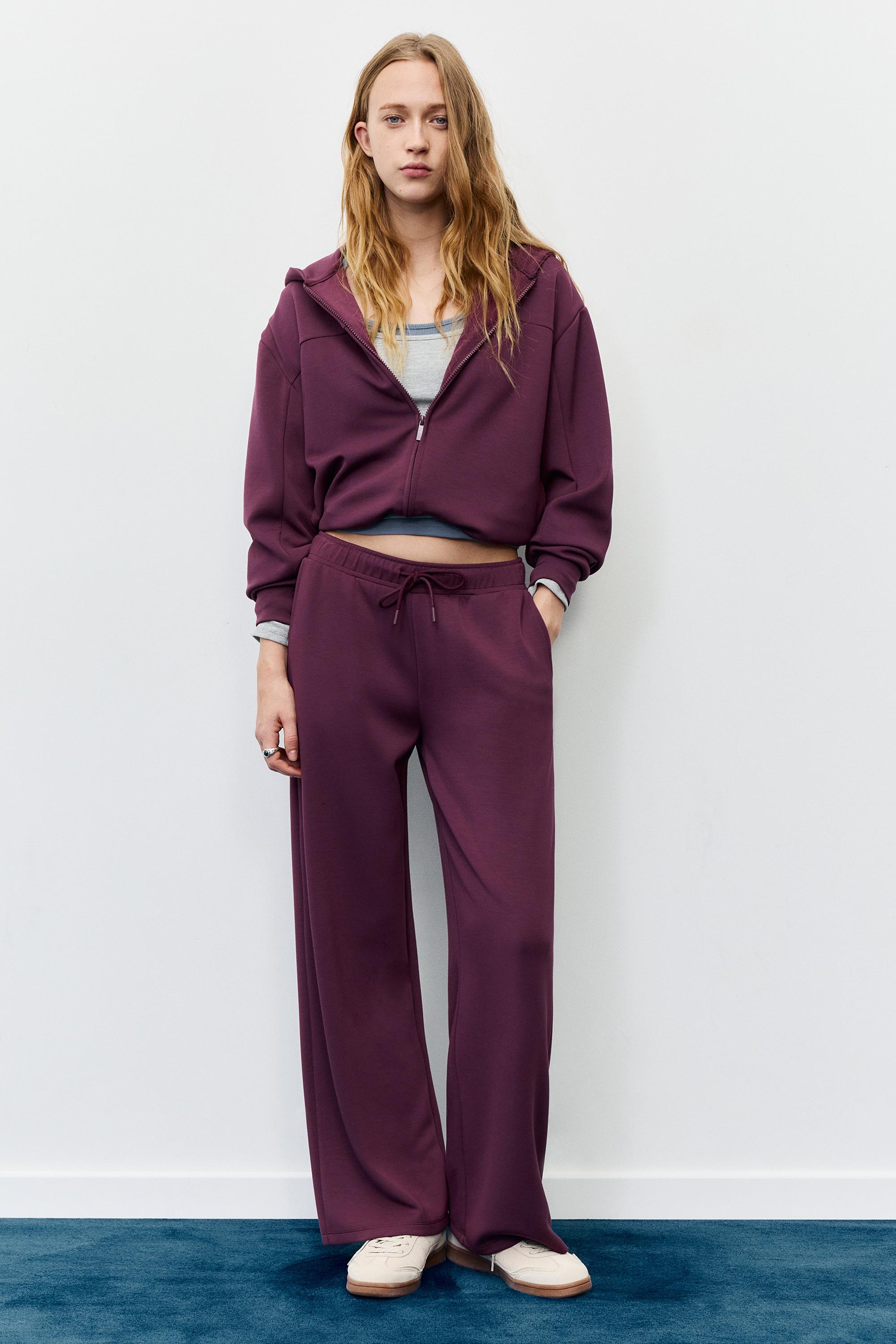 Soft touch hooded sweatshirt — Eggplant