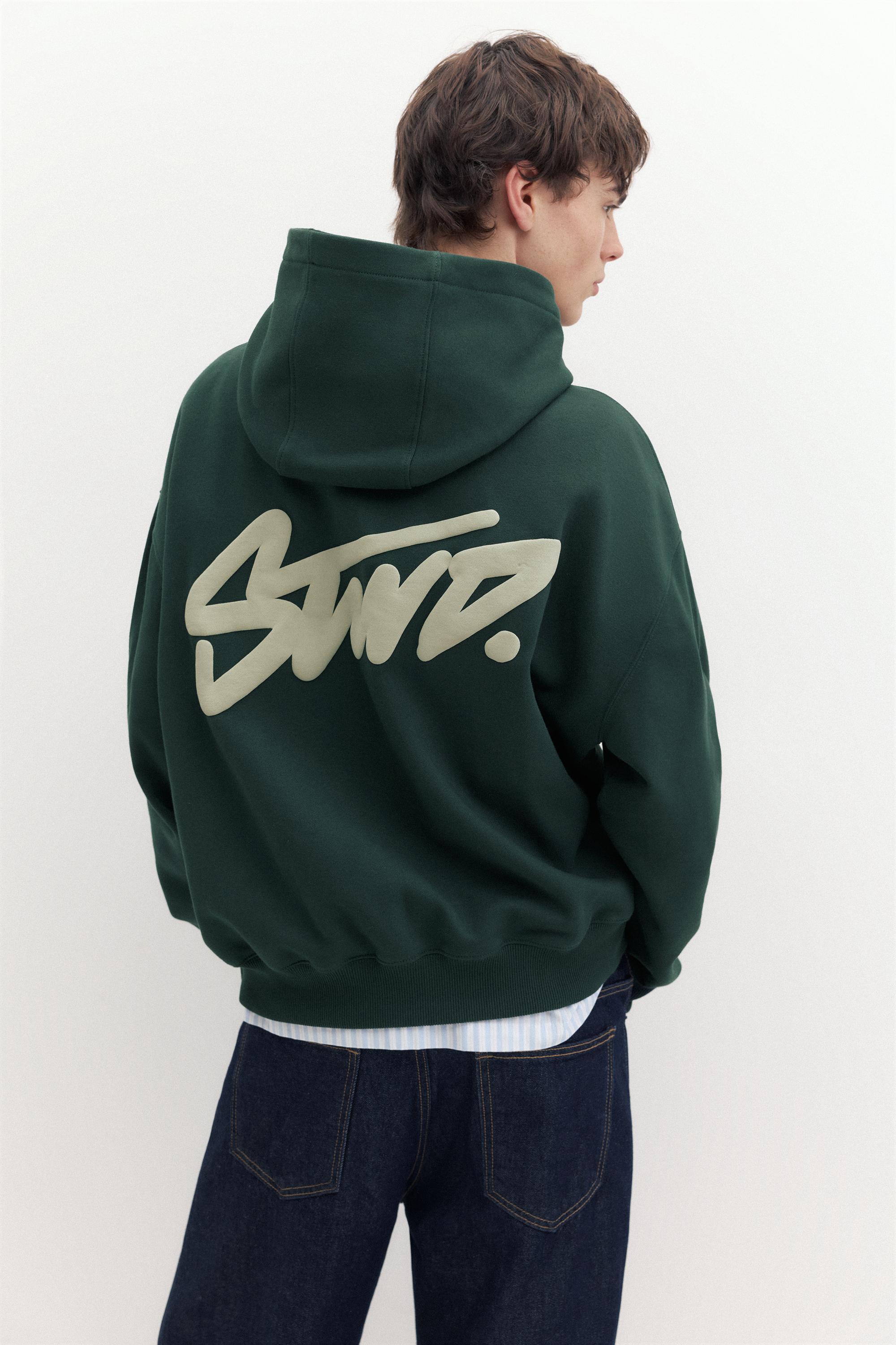 STWD logo boxy hoodie — Green