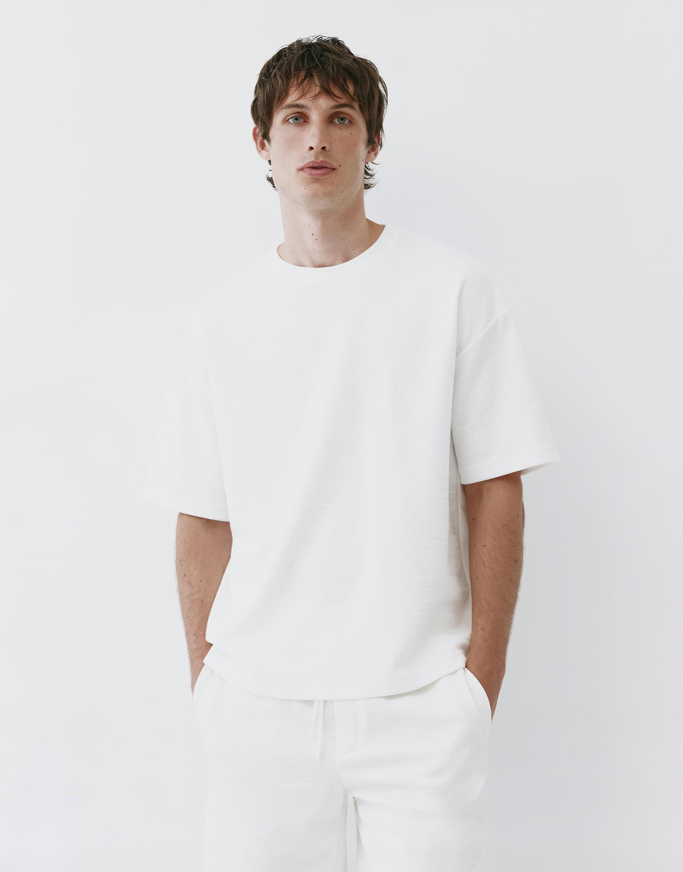 Textured relaxed fit T-shirt — Off white