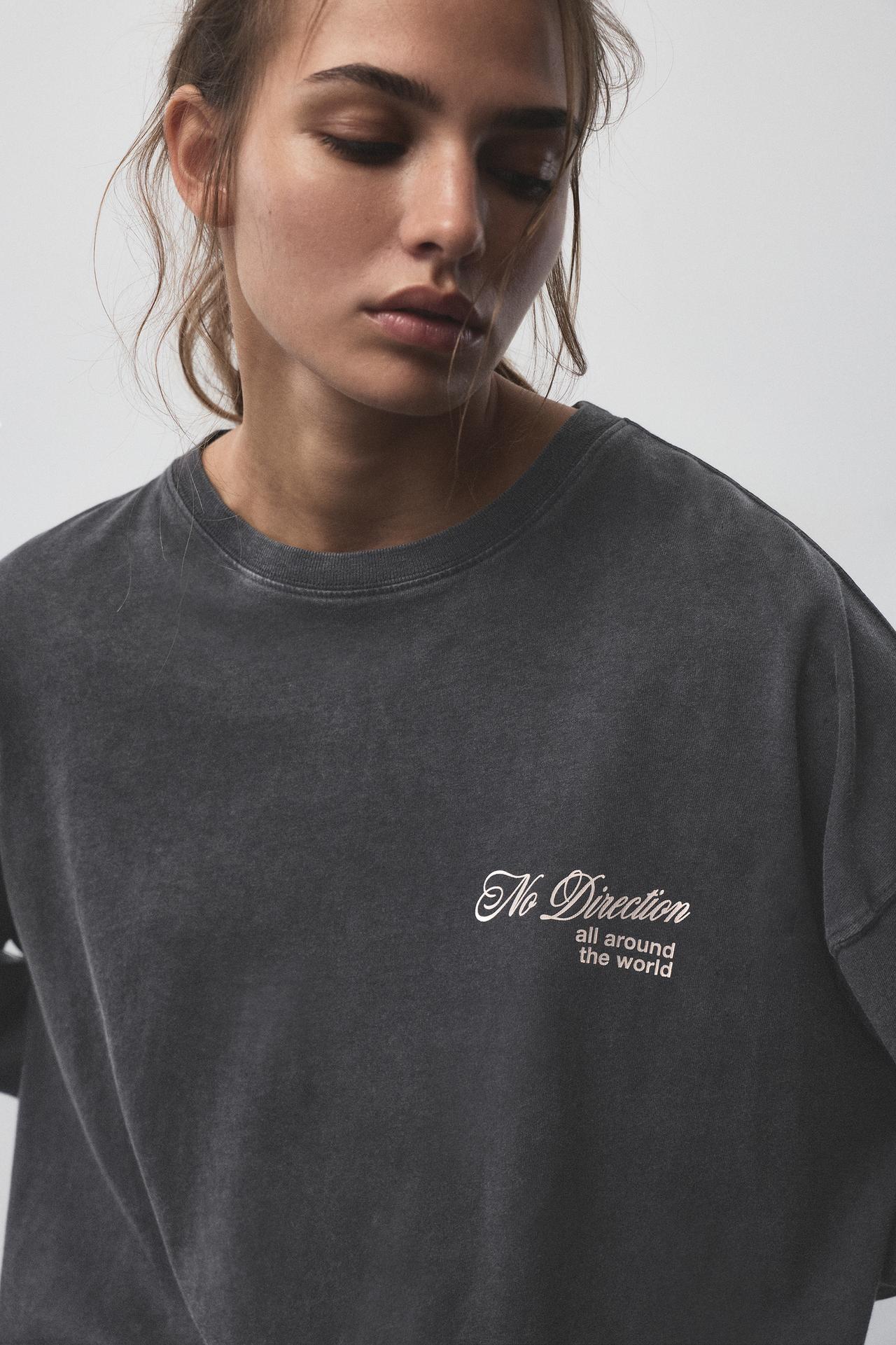 Oversize graphic T-shirt — Black