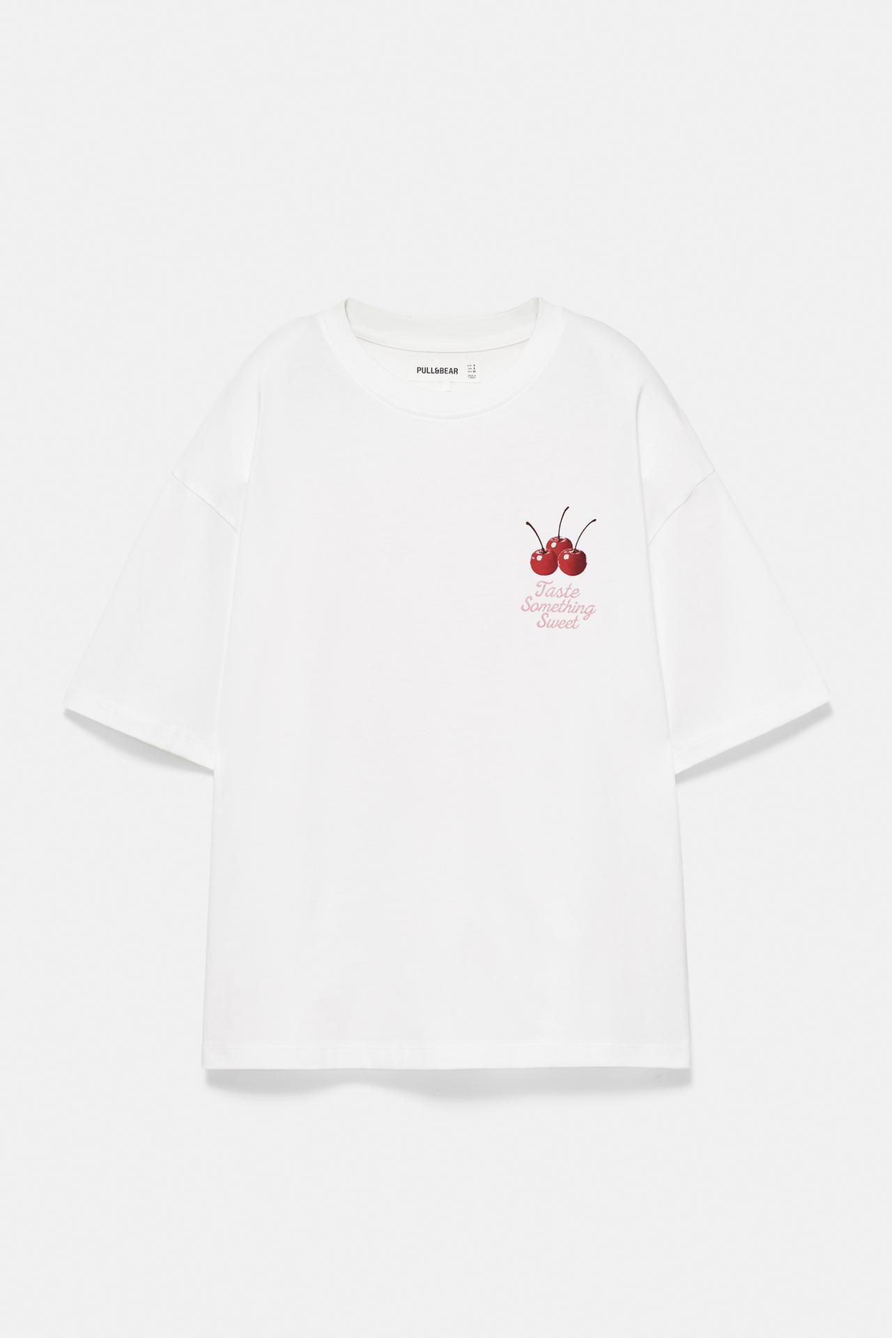 Oversize cake and cherry graphic T-shirt — Ice
