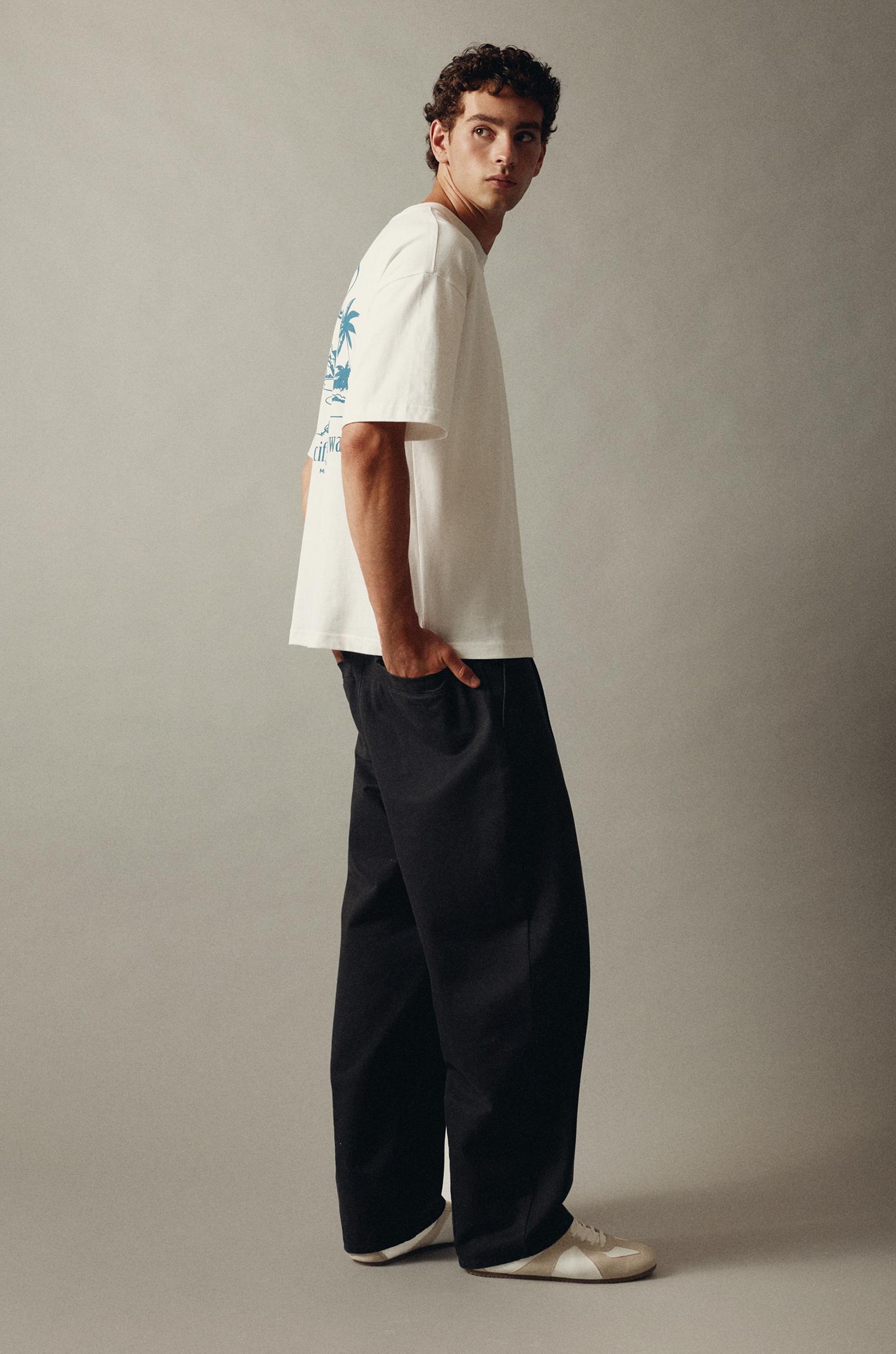 Baggy darted chinos — Black