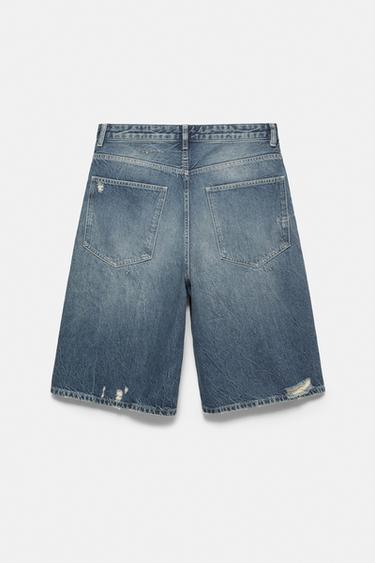 Ripped detail jorts — Blue 7