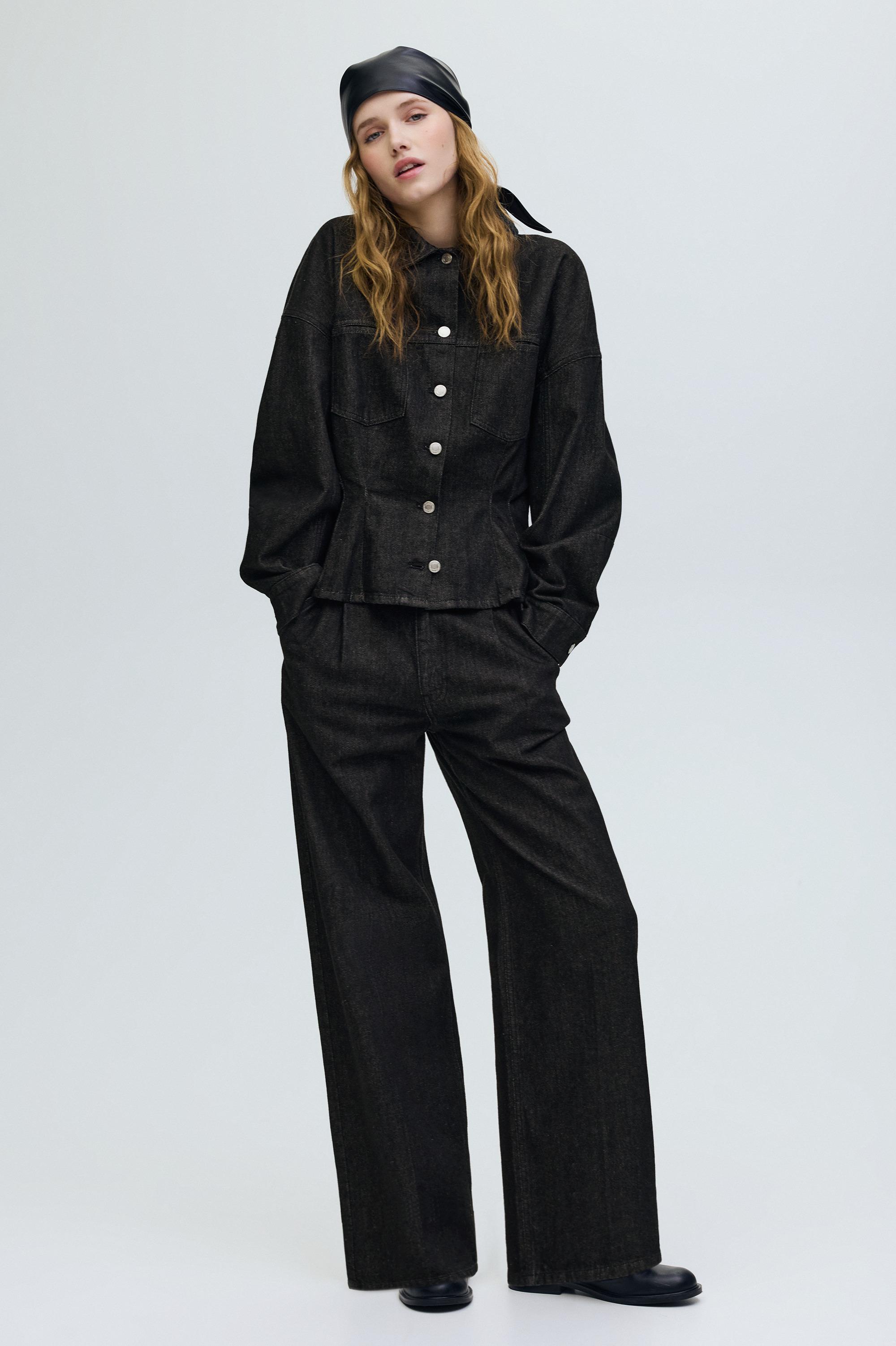 Relaxed fit wide-leg jeans — Black
