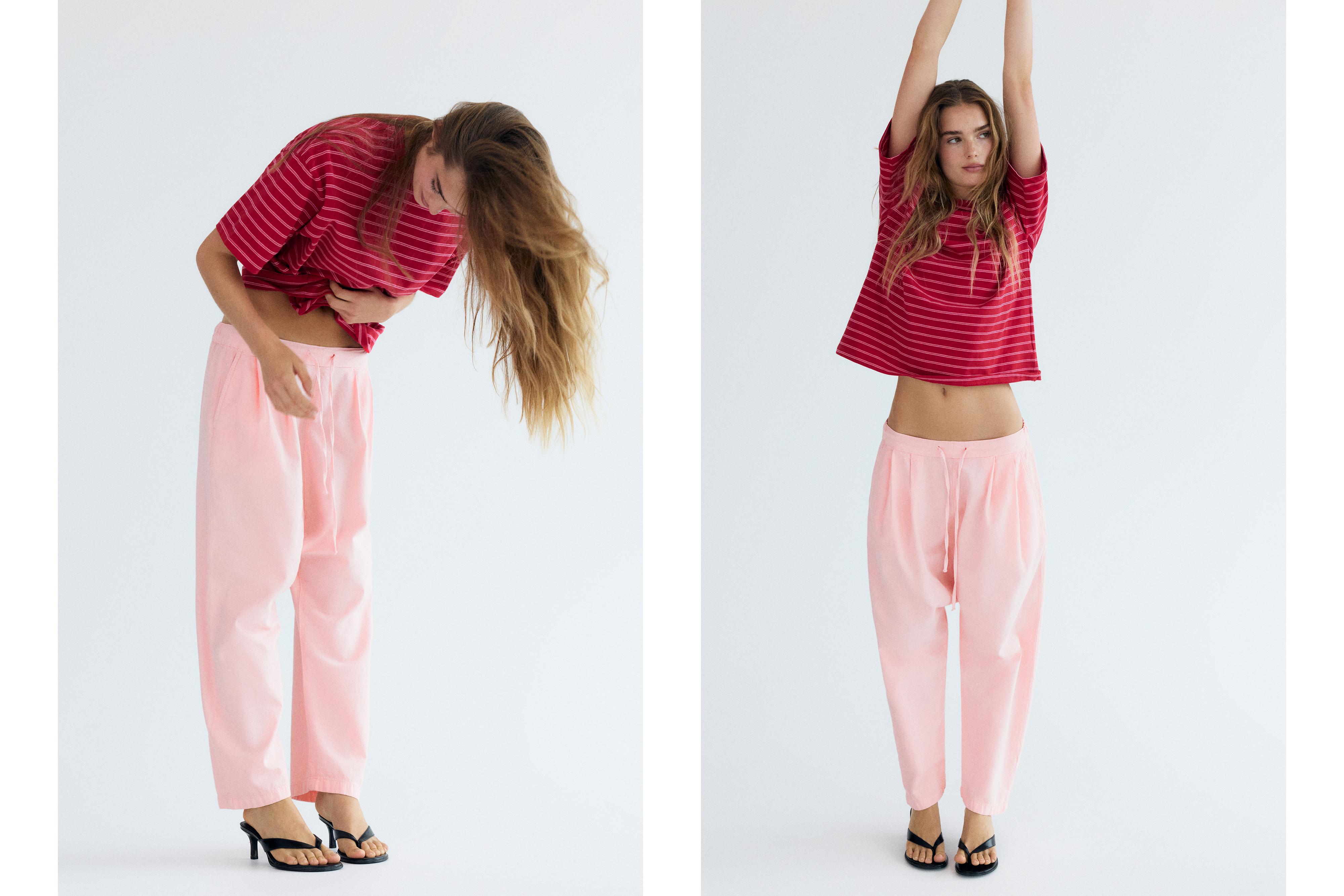 Baggy sarouel trousers with drawstring — Pink