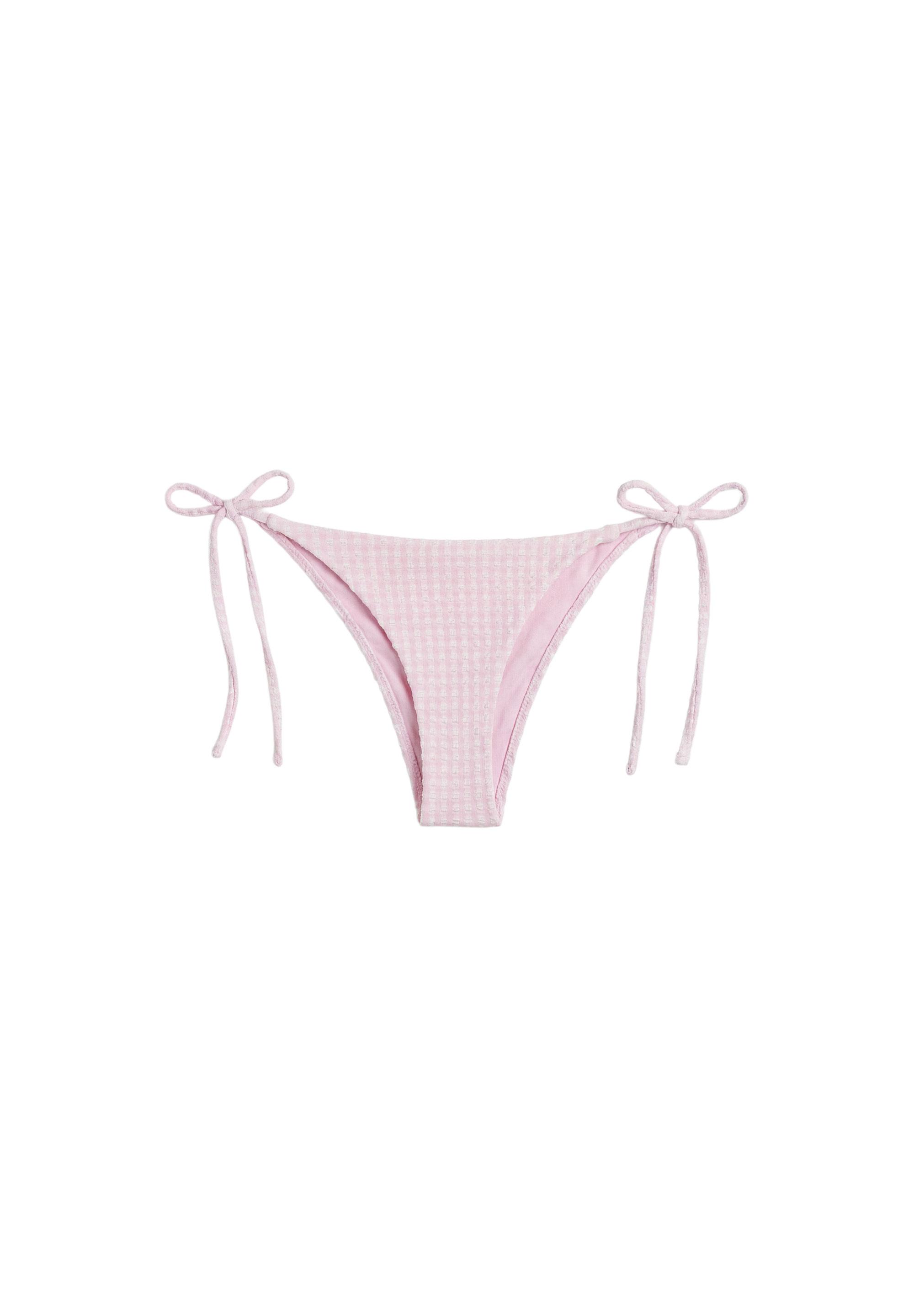 Gingham bikini bottoms — Pink