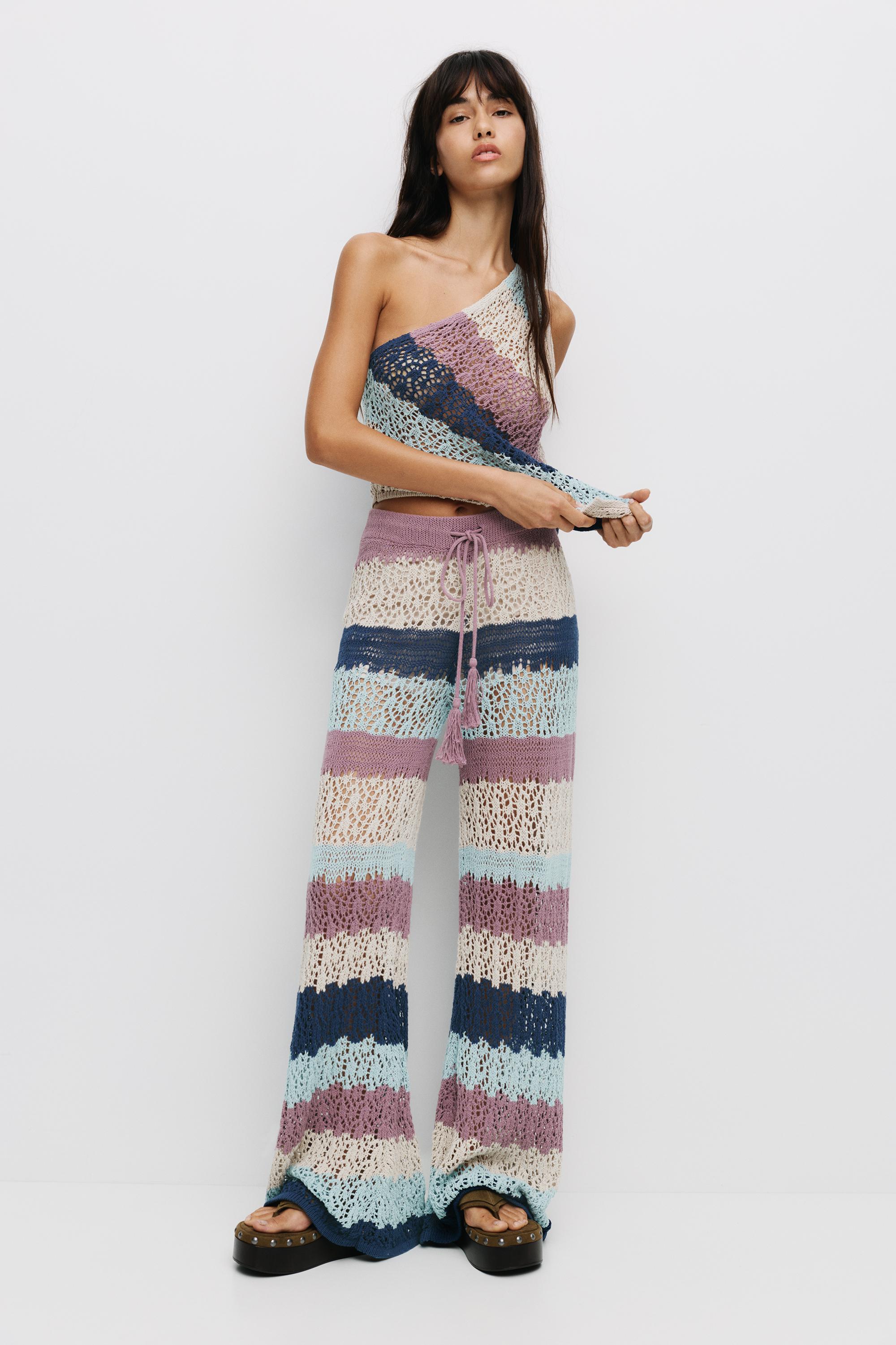 Crochet-Hose Mit Streifen